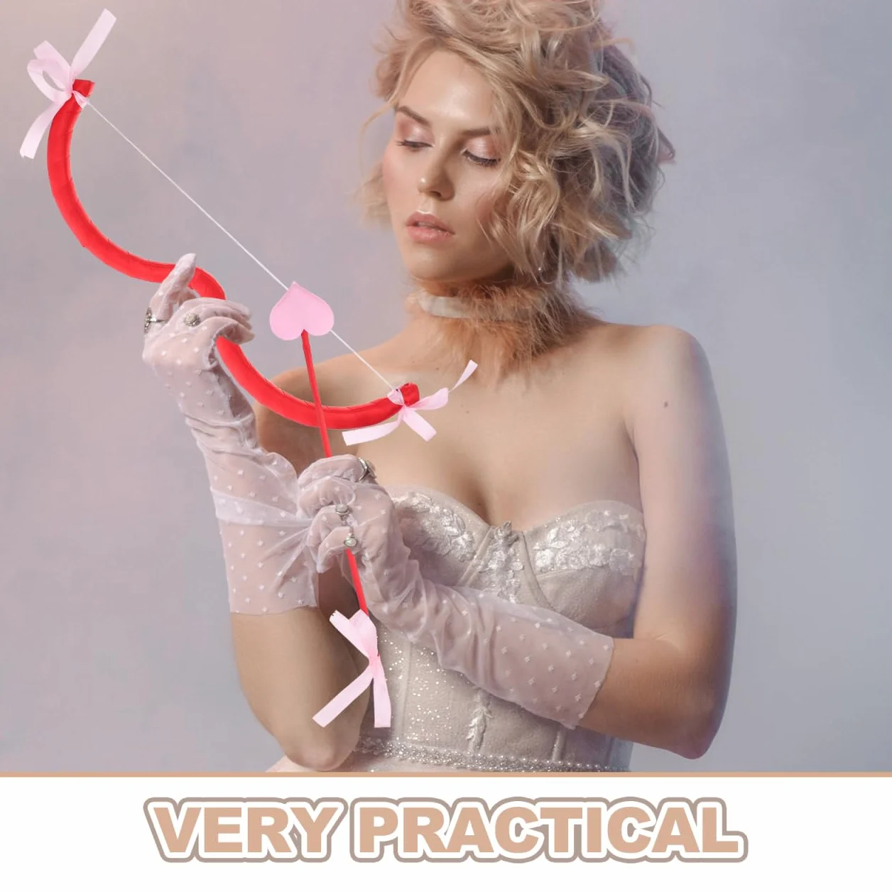 VALICLUD Cupidon Ensemble d'arc et de flèche en mousse 43,8 cm pour costume Saint Valentin cosplay