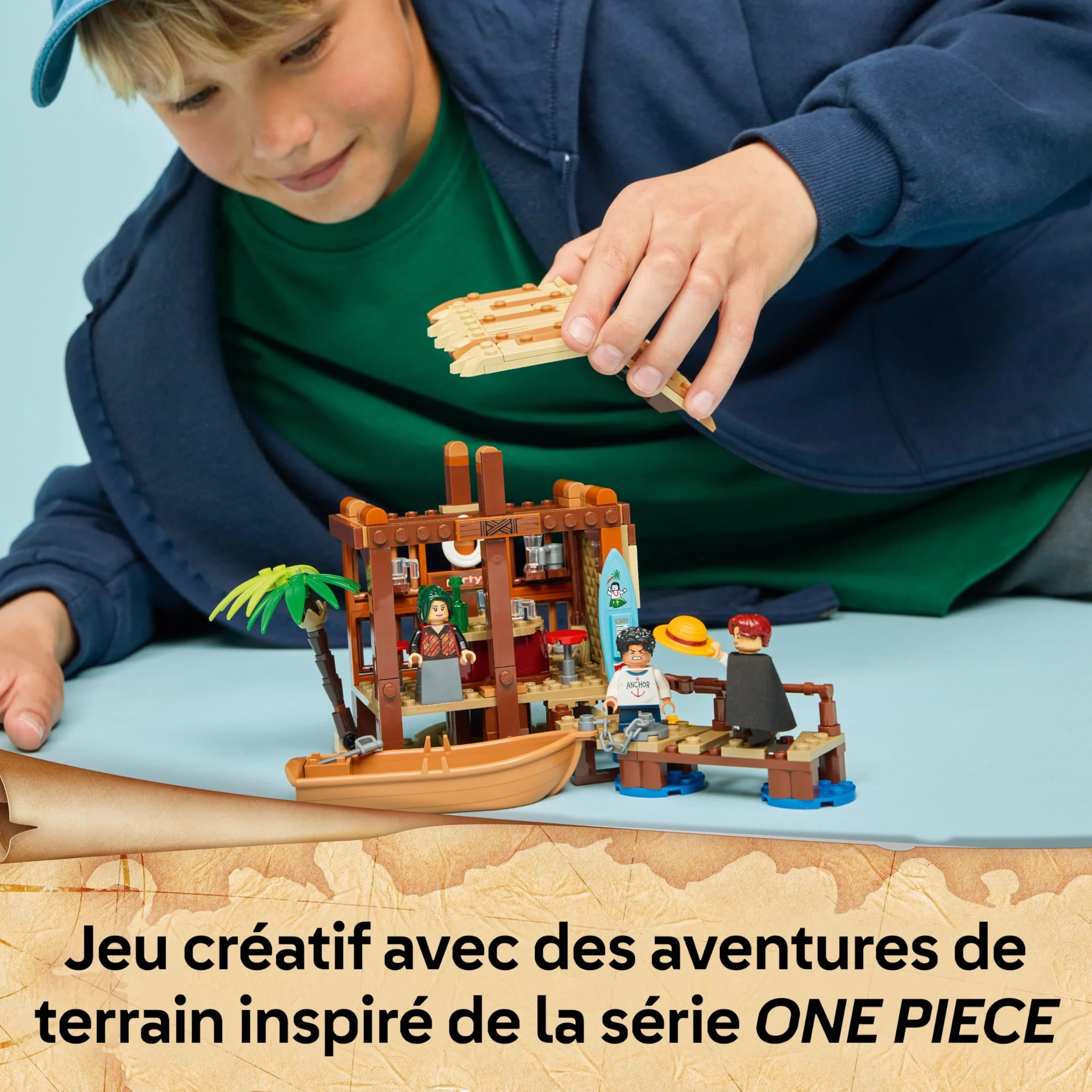 LEGO One Piece Le Bar du Village de Fuchsia Jouet Bateau Minifigurines Luffy Shanks Makino Accessoires Affiche Wanted Cadeau Anime 8 Ans 75636