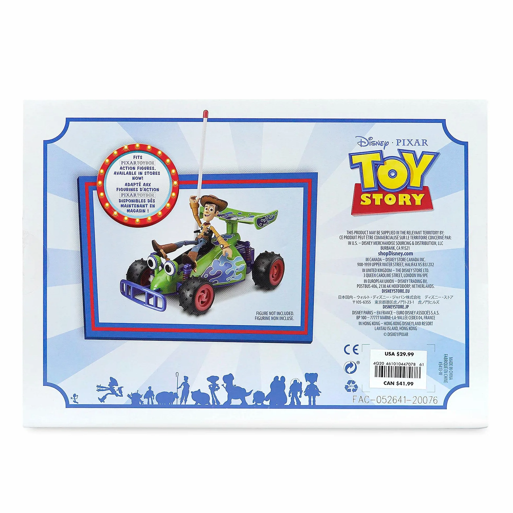 Disney Store Official Pixar Toybox Buggy télécommandé Karting Toy Story 27 MHz télécommande Volant contrôle intégral 3 Ans