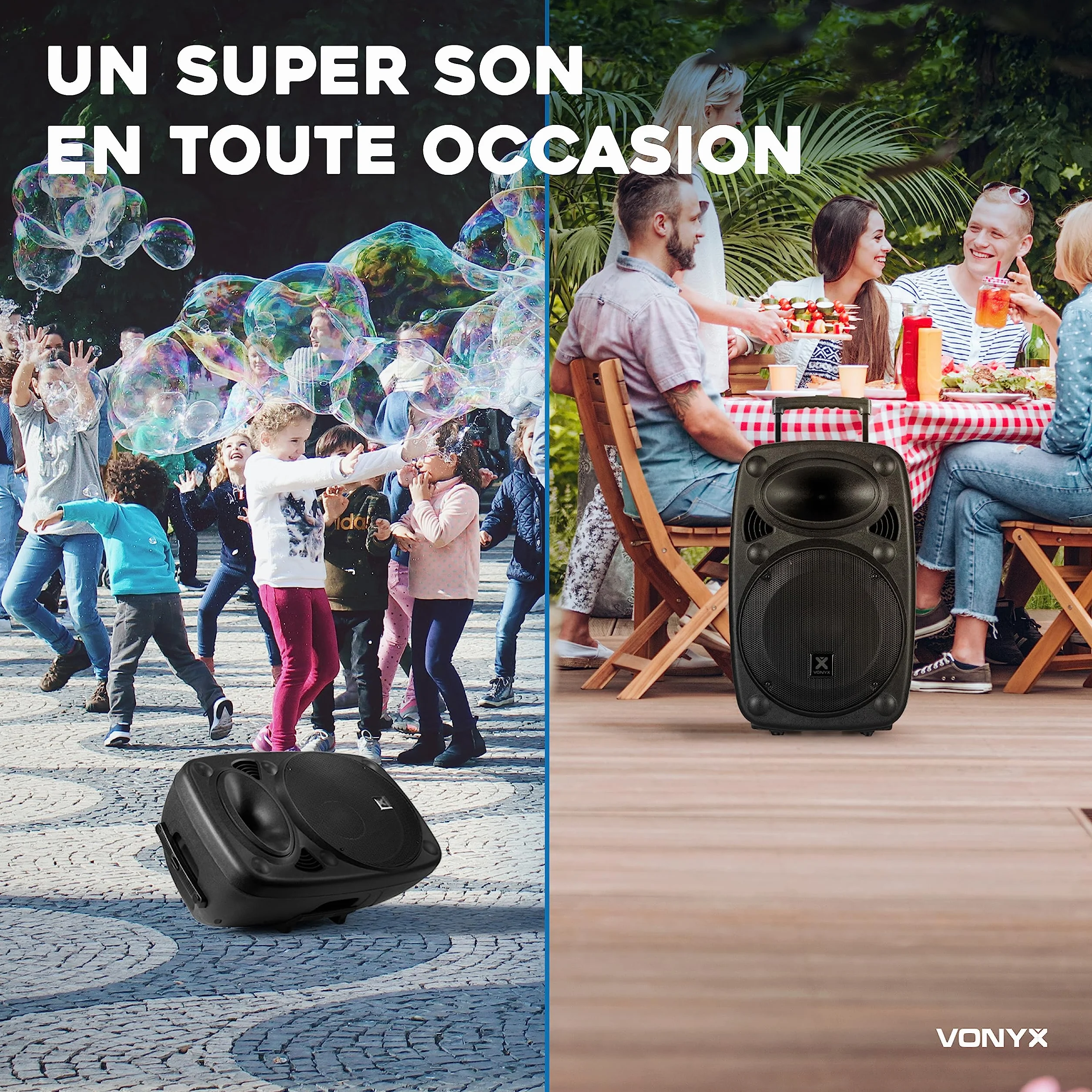 Vonyx Verve46 Enceinte Sono Portable 1000W Bluetooth 2 Micros UHF