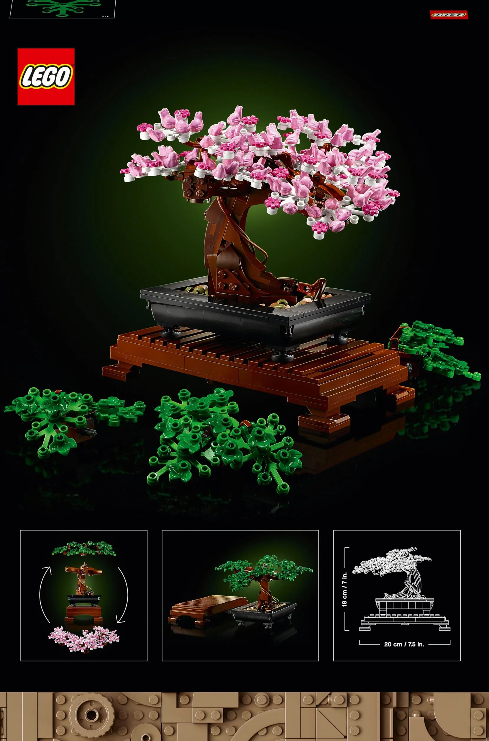 Lego Botanicals Bonsaï 10281 - Set de Construction avec Plante Artificielle pour Adulte