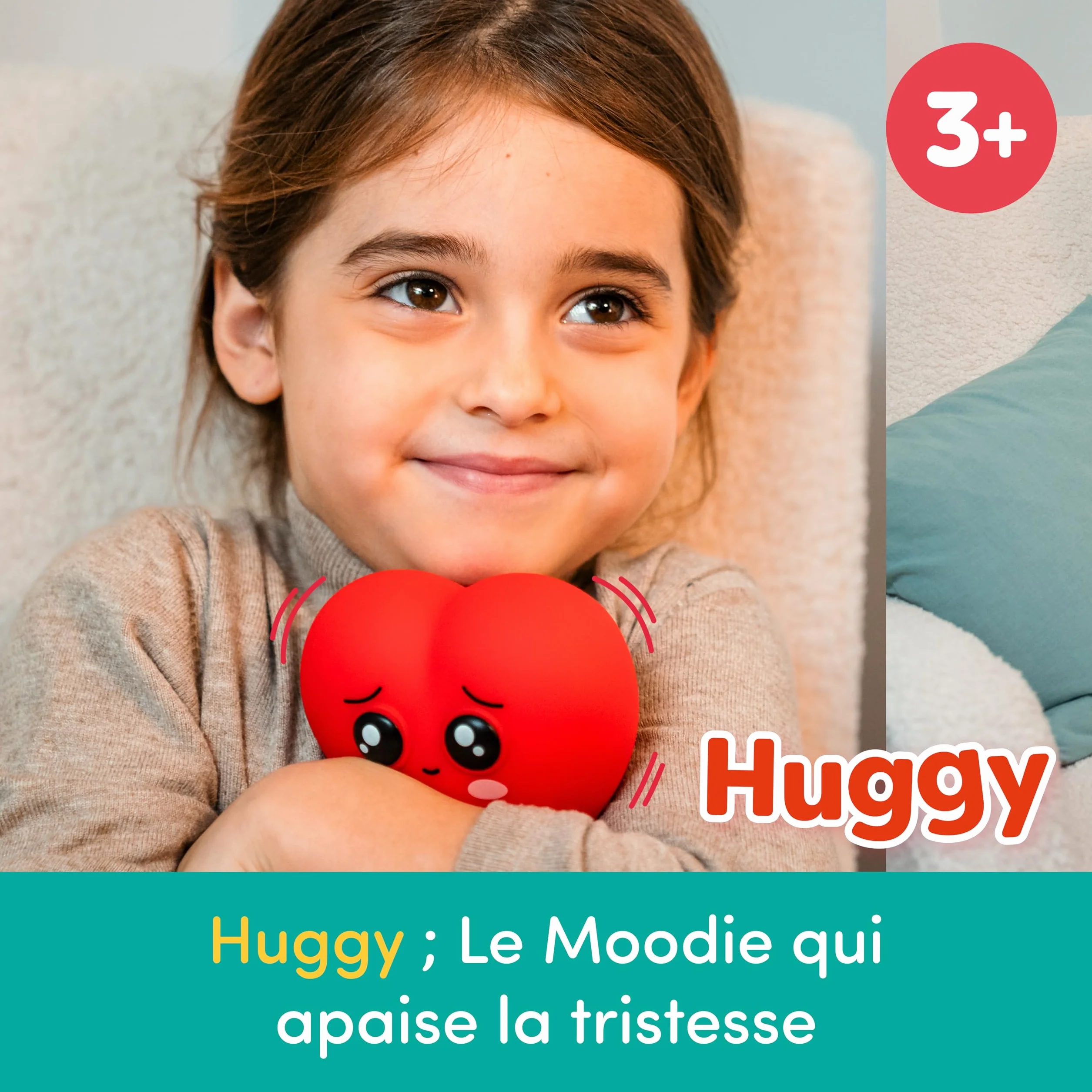 Nathan Les Moodies Huggy - Compagnon des Émotions - Jouet Électronique Éducatif pour Enfants dès 3 Ans