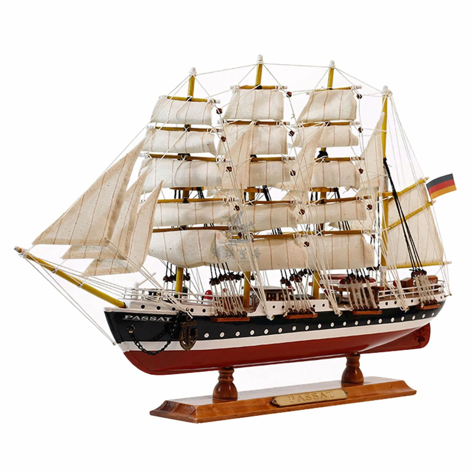 YLME Modèle De Voilier Bateau Artisanal en Bois Massif De Simulation Modèle De Voilier en Bois Méditerranéen Modèle De Voilier en Bois Léger Et Luxueux Modèle De Voilier en Bois,B