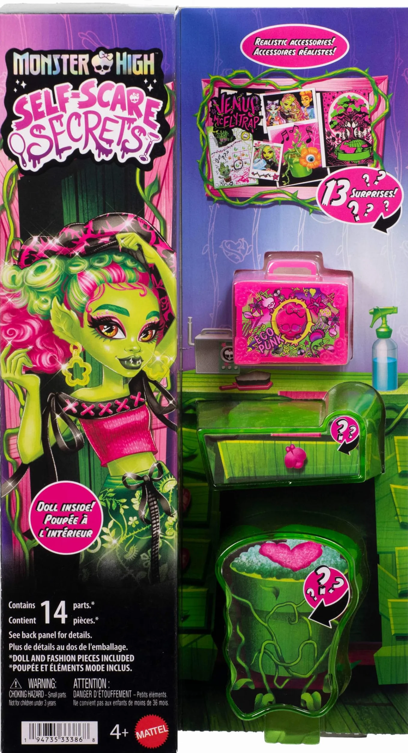 Monster High Coffret Secrets De Beauté Terreur & Bien-être Venus McFlytrap Poupée Accessoires 13 Surprises JHK45