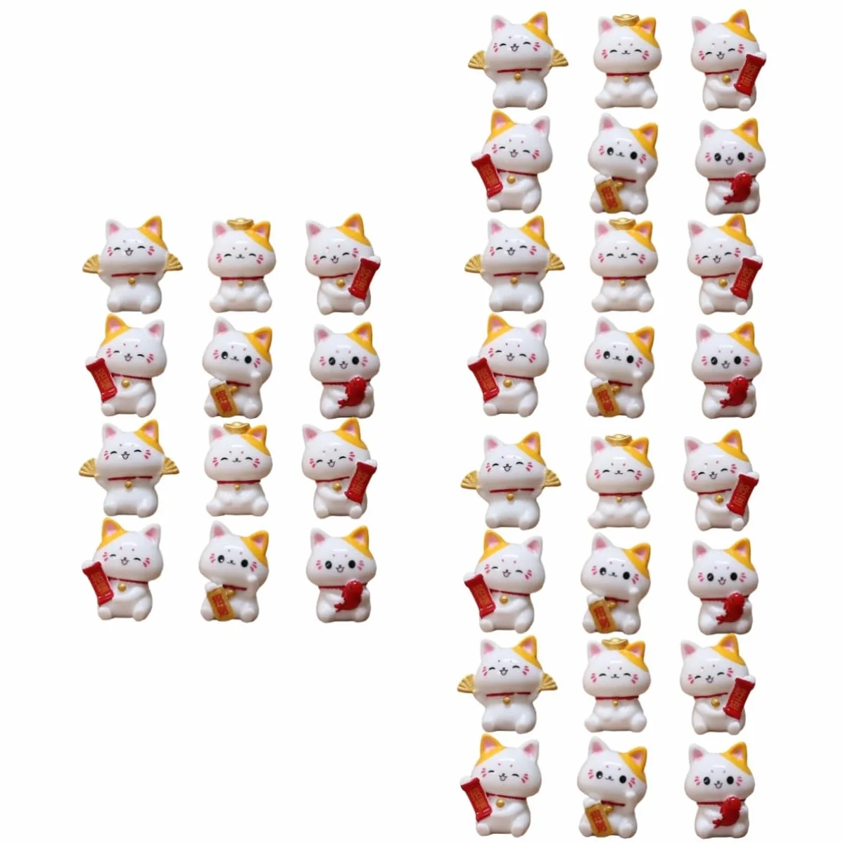 HEMOTON 36 Figurines de Chat Miniatures en Résine Maneki Neko Décor Jardin