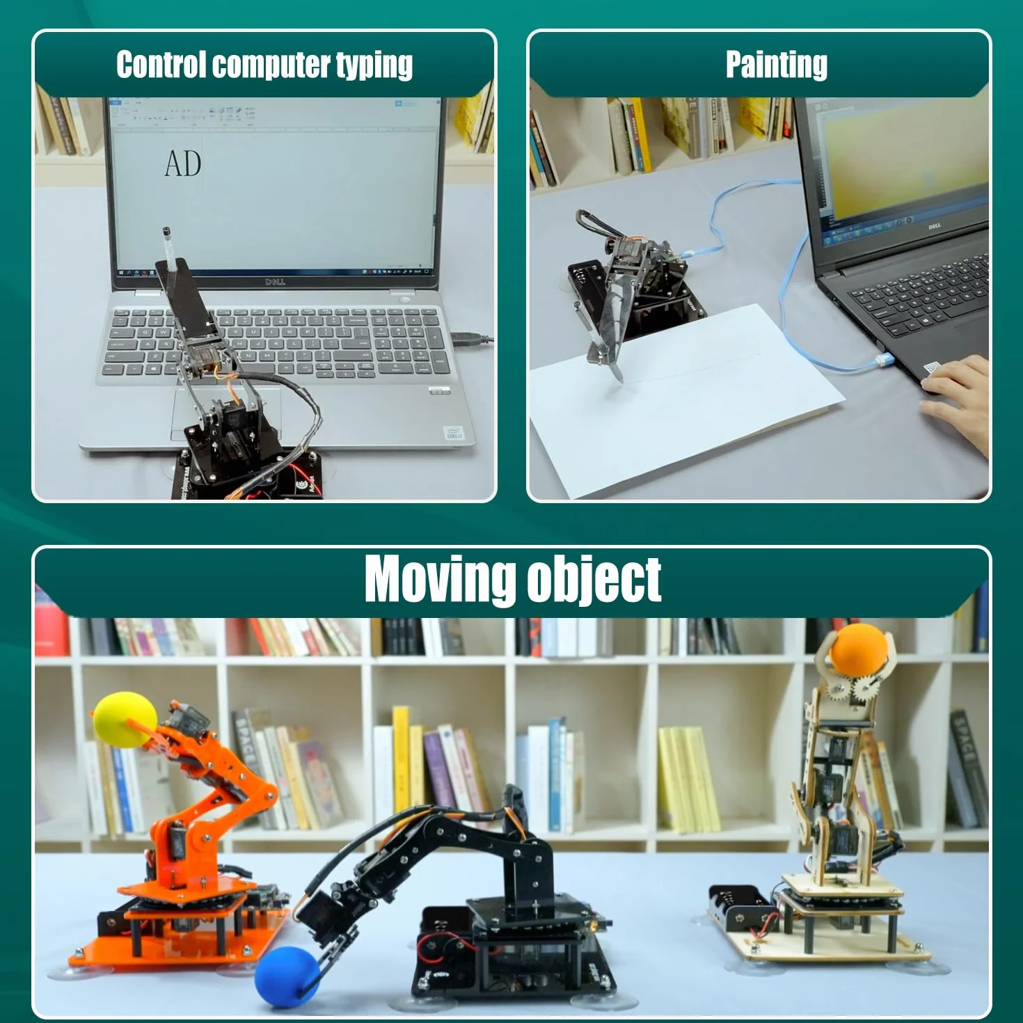 Adeept 5-DOF 5-Axis Educational STEM Programmable Robot Arm Kit with OLED Display Compatible with Arduino IDE Orange