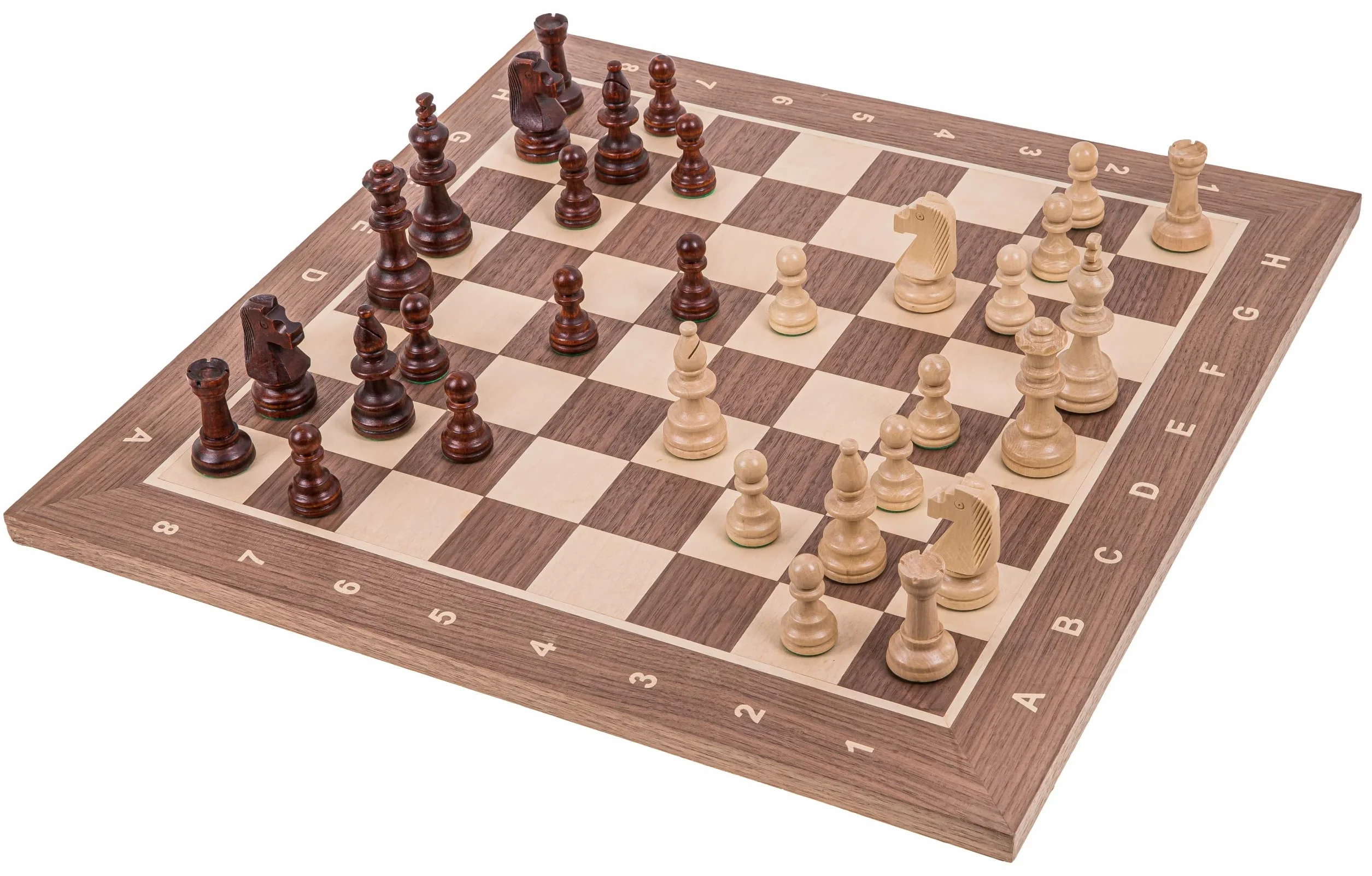 Square - Pro Set de Jeu d'échecs no 5 - Noyer LUX - Échiquier + Pièces d'échecs - Staunton 5