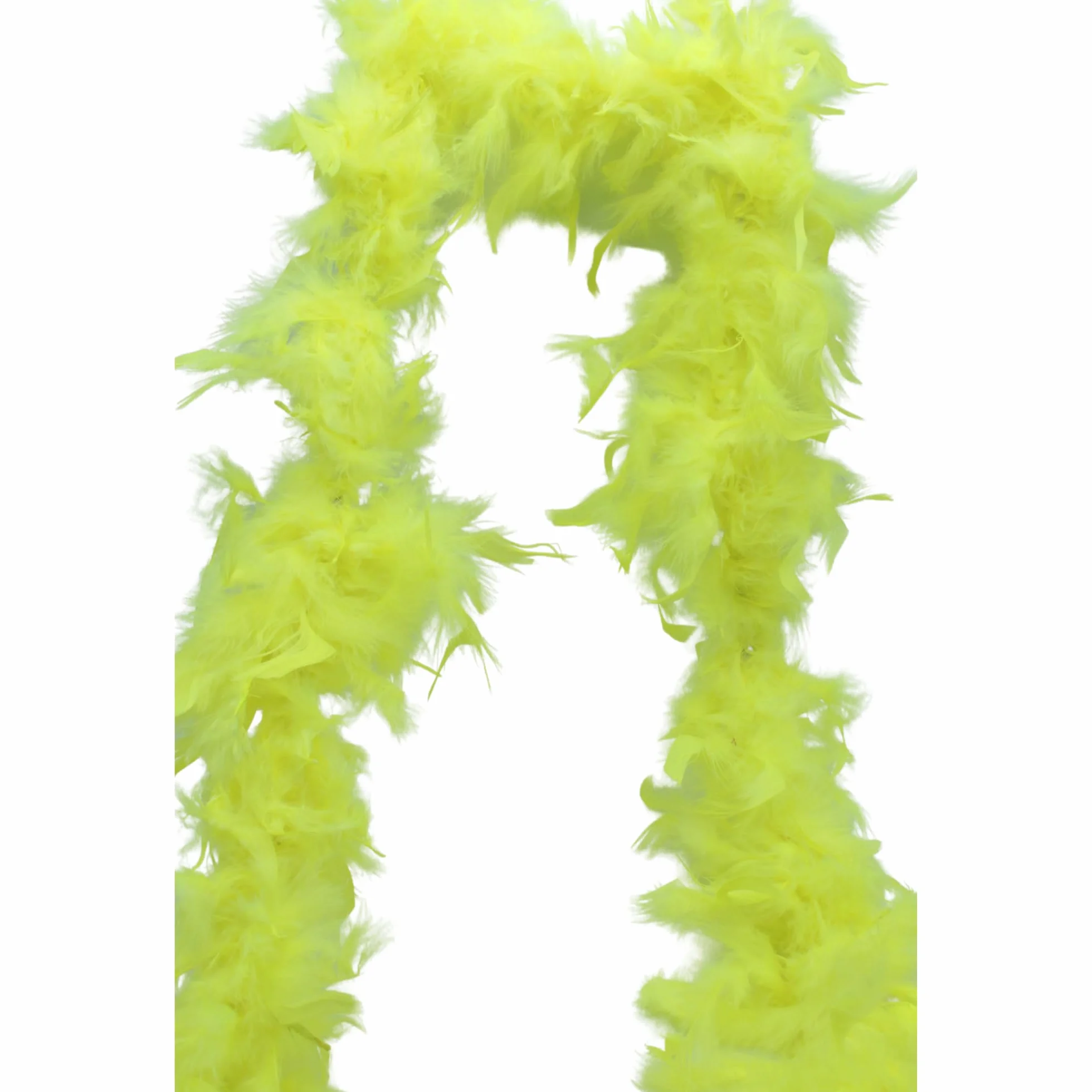 Boa En Plumes Fluo 1m80 Jaune Fluo - Accessoire Fluorescent Fête Déguisement