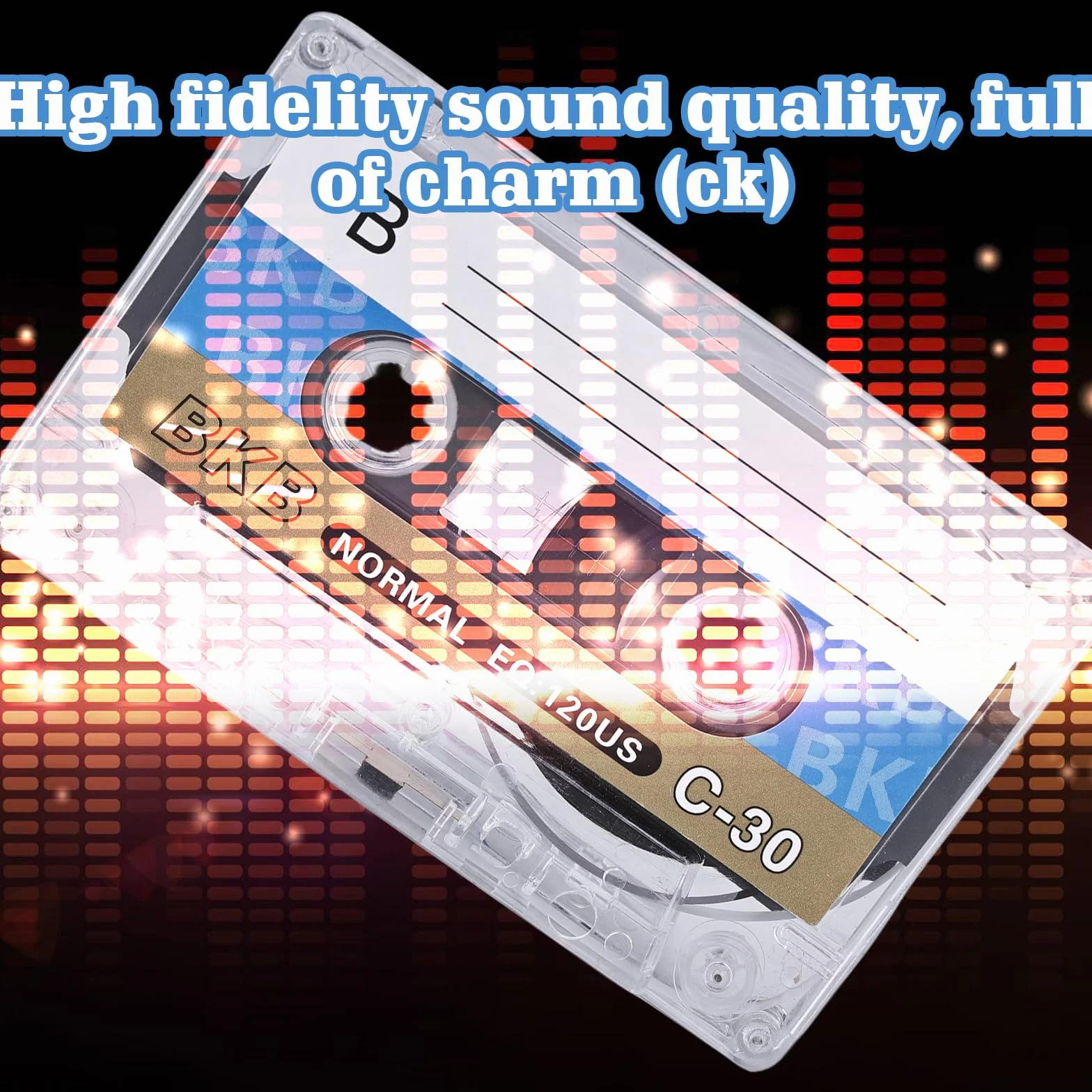 HOMURY 10 cassettes audio vides 60 minutes faible bruit étui plastique transparent
