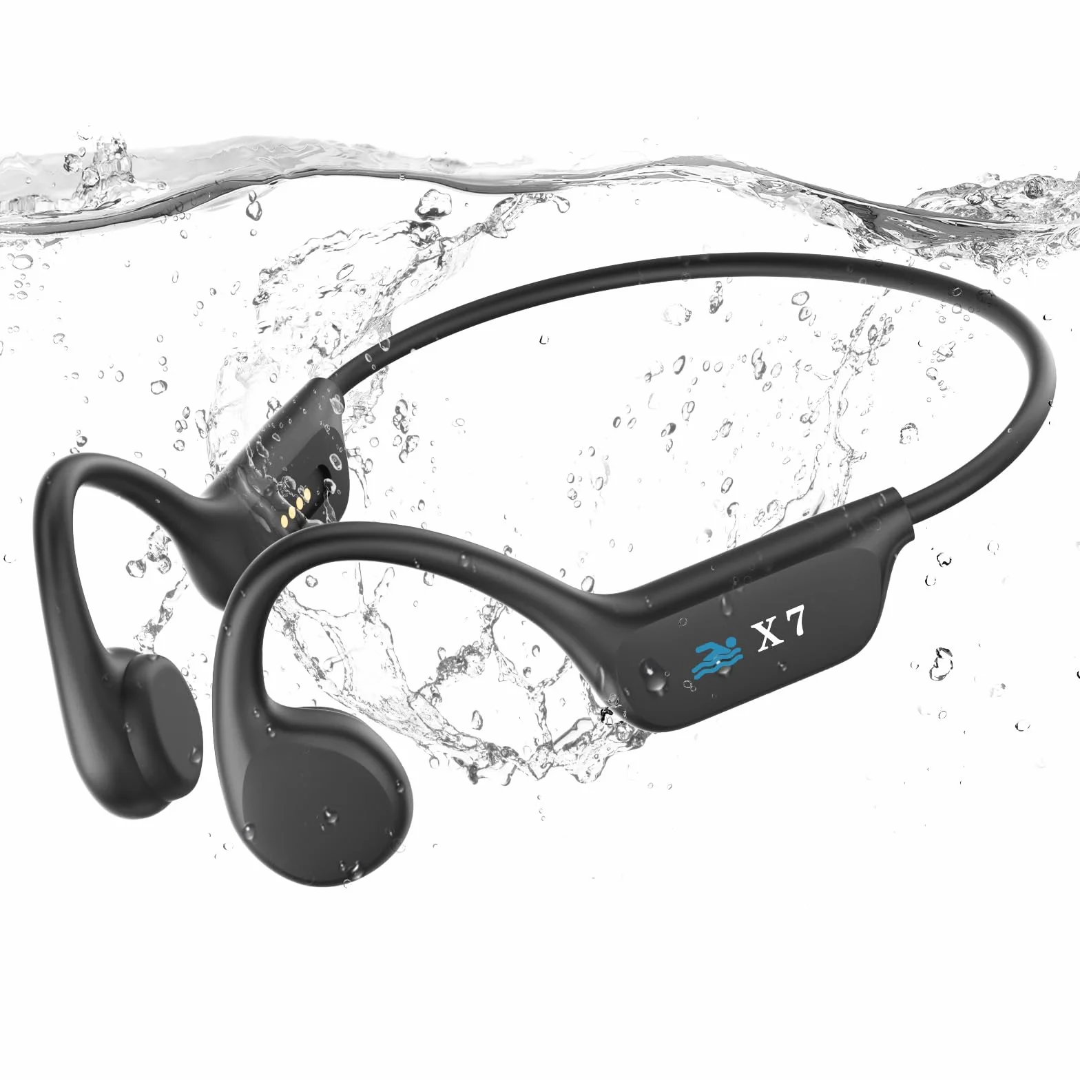 Casque Conduction Osseuse Bluetooth 5.4, Écouteur Natation IP68, Mémoire MP3 32G