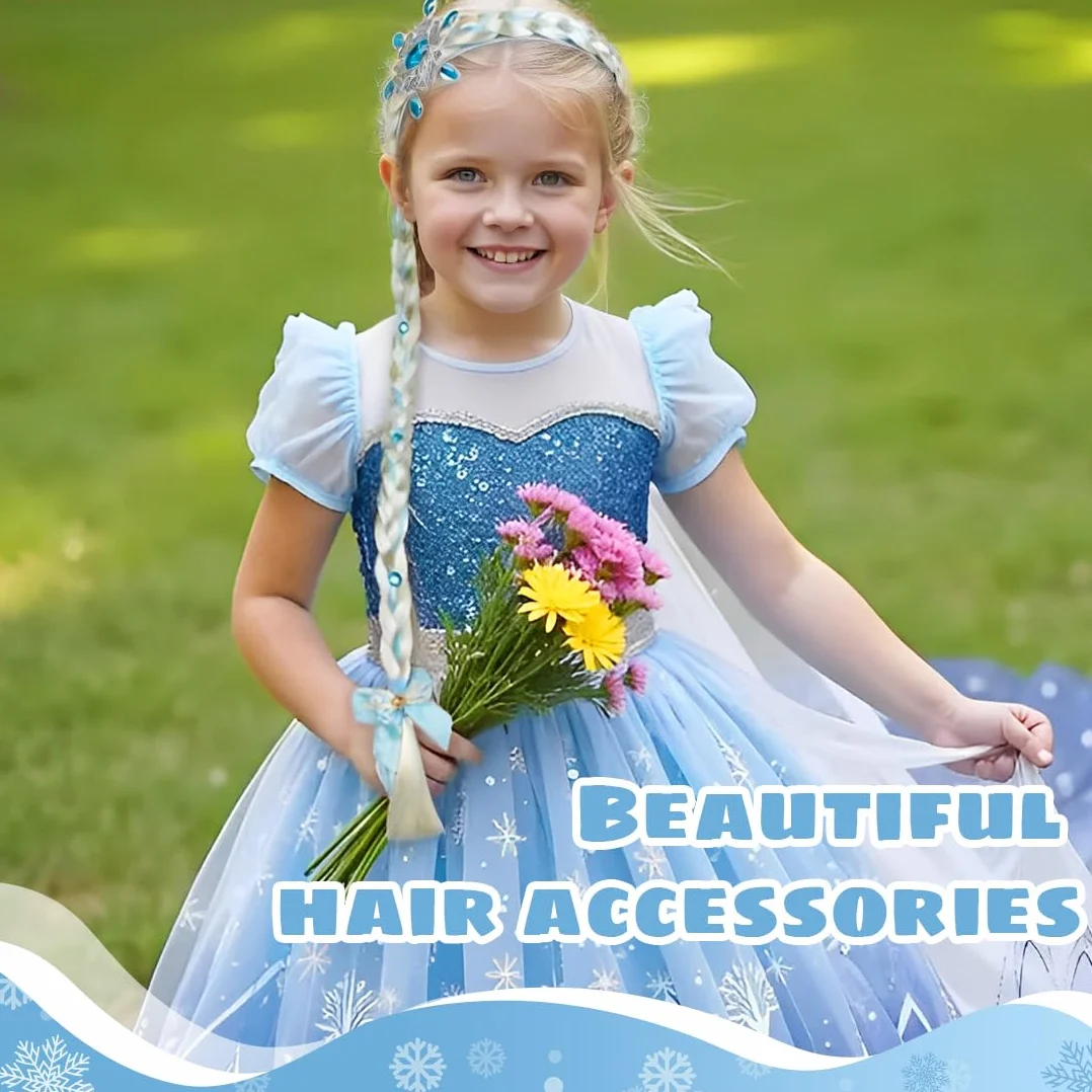 Perruque Princesse Enfant Raiponce Déguisement Cosplay Accessoire Cheveux Filles Carnaval Halloween
