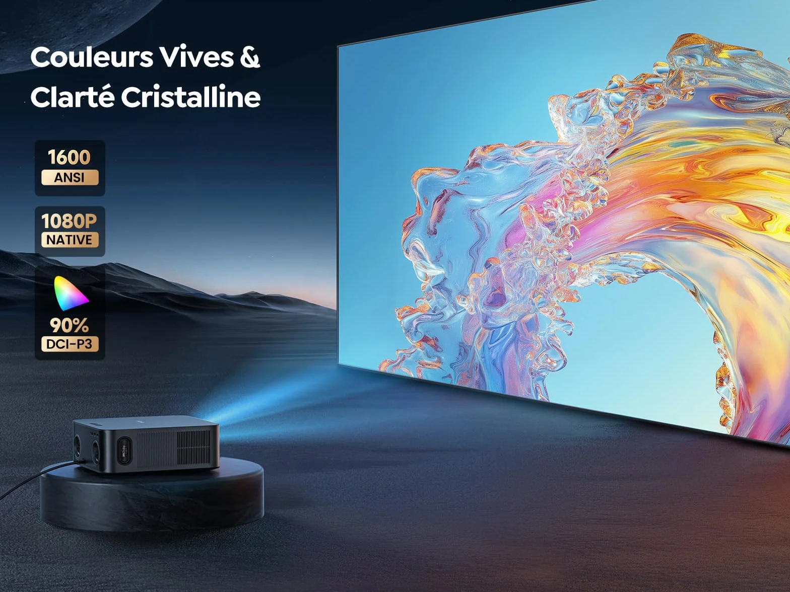 TOPTRO Vidéoprojecteur 4K Dolby 36W, AI Auto Focus/Keystone, WiFi6 Bluetooth FHD 1080P, 2x18W Haut-Parleurs, 1600 ANSI Compatible Netflix