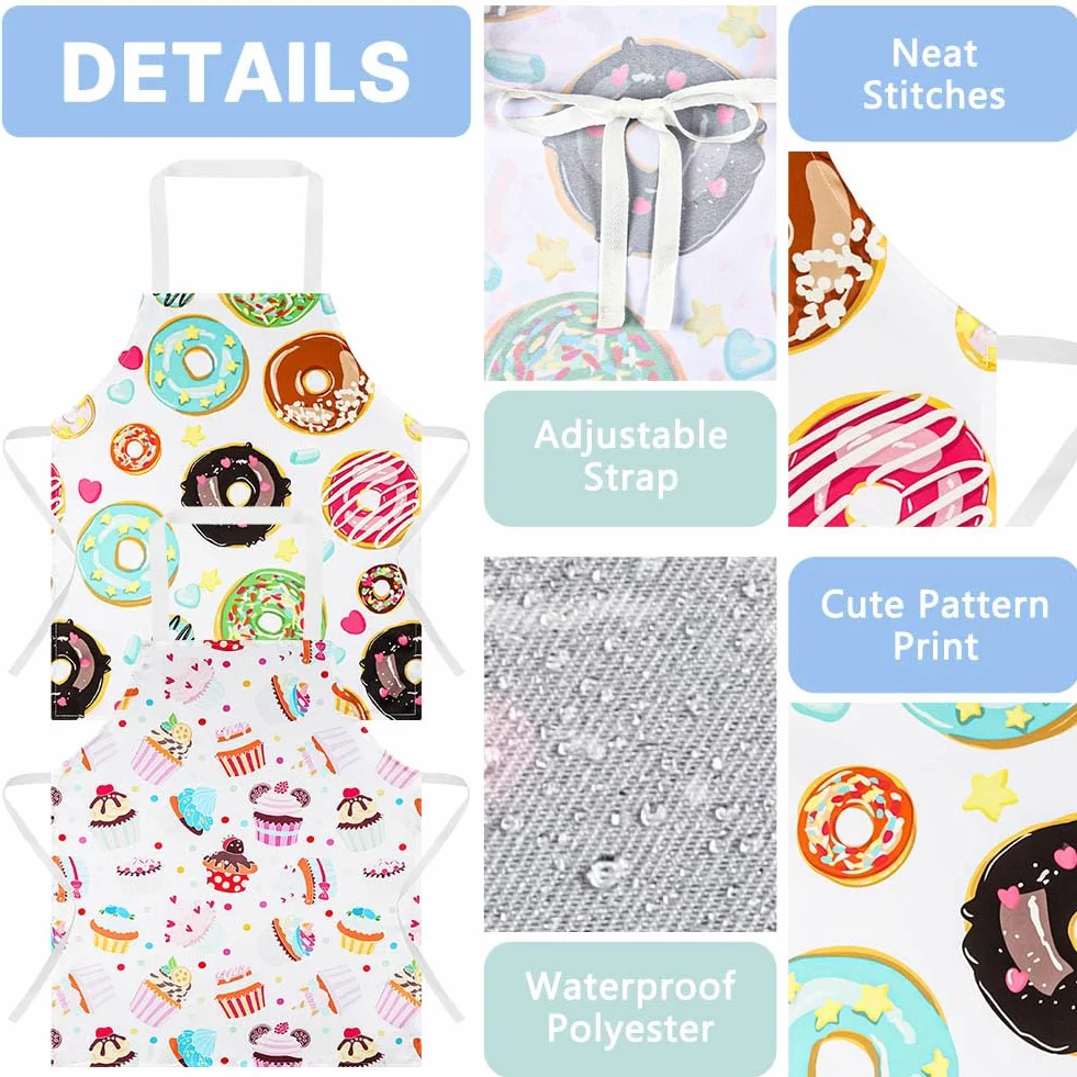 Tablier Enfant Imperméable 2 PCS Anti-sale Cuisine École Filles Garçons Cuisiner Poterie Peinture