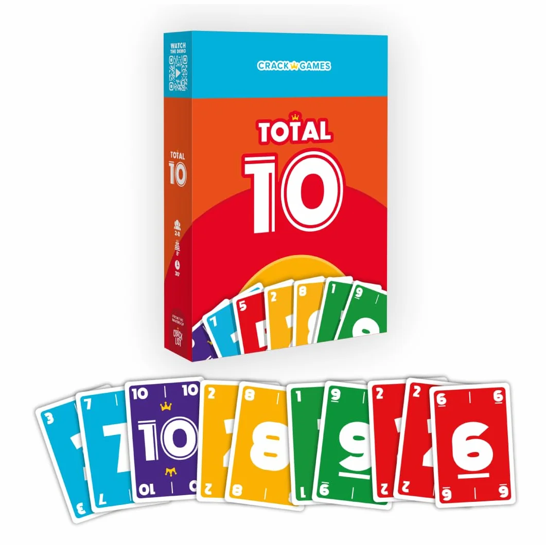 Jeu de Cartes Rami Total 10 - 2 à 8 Joueurs, Dès 8 Ans, Version Française