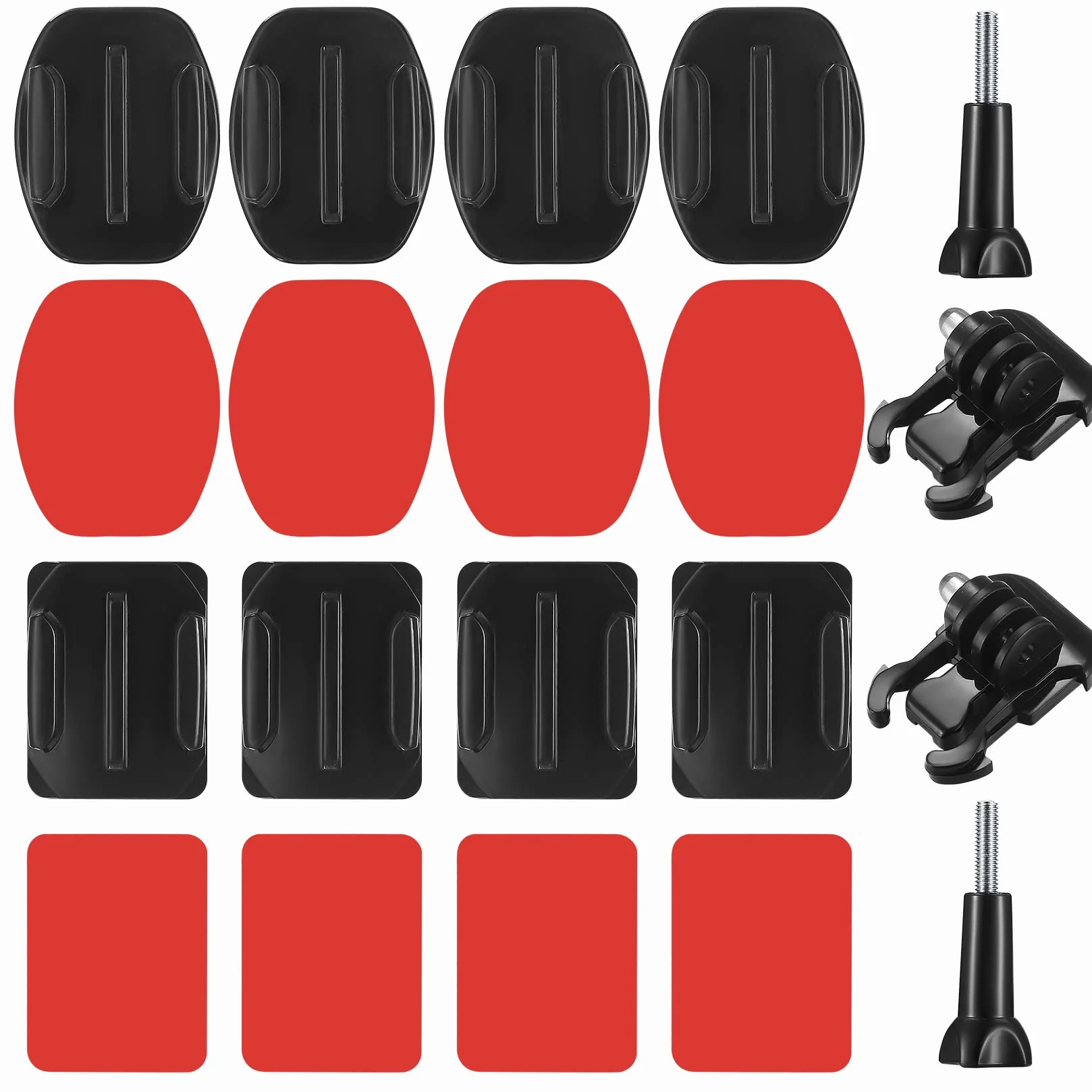 Coussinets Adhésifs Compatibles GoPro, Fixation Casque Adhésif Incurvé Plat, Support GoPro Hero Session/4/3/3+/2