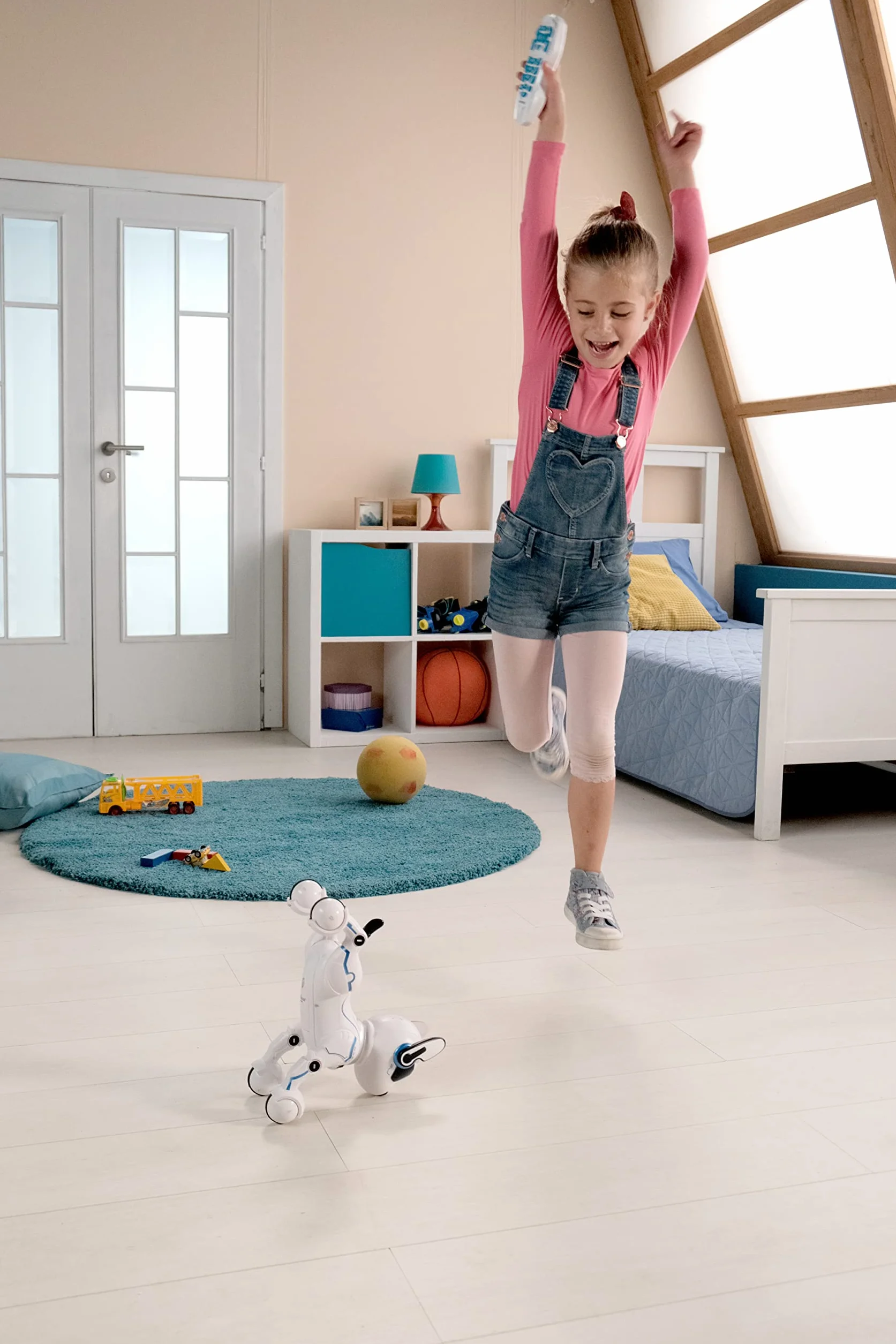 Lexibook Power Puppy Robot Chien Savant Programmable avec Télécommande, Dressage, Contrôle Gestuel, Danse, Musique, Effets Lumineux, Rechargeable DOG01
