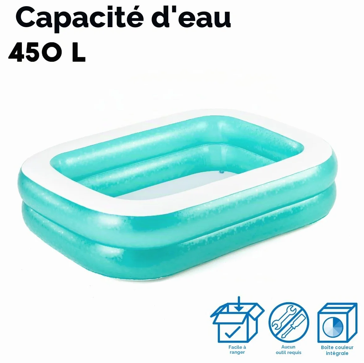 Bestway Piscine Gonflable Familiale Translucide 200x146x48 cm