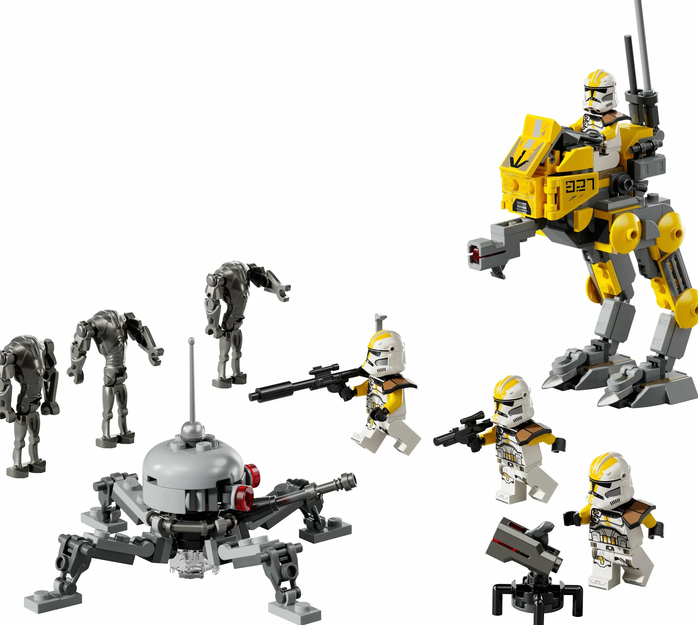 LEGO Star Wars 75431 La Revanche des Sith Pack de Combat du 327ème Corps d'Armée - 4 Minifigurines, 3 Droïdes de Combat & 1 AT-RT