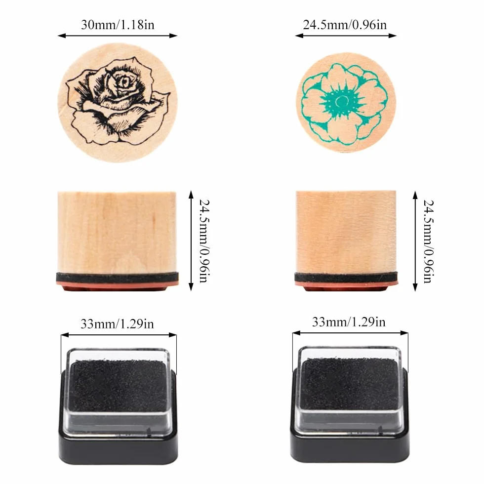 Papillons Tampons en Bois Set 16 Pièces pour Enfants Artisanat Scrapbooking Cartes
