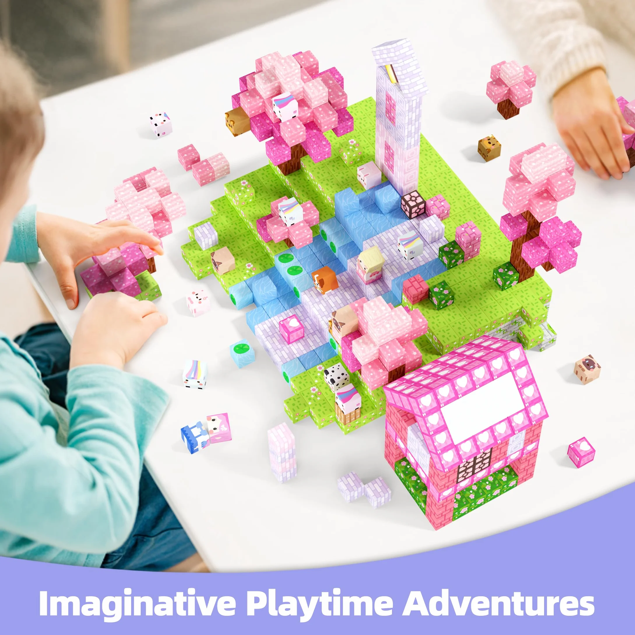 GobiDex Bloc Magnétique Enfant 100 Pièces - Jouet Éducatif Licorne pour Filles 3-10 Ans