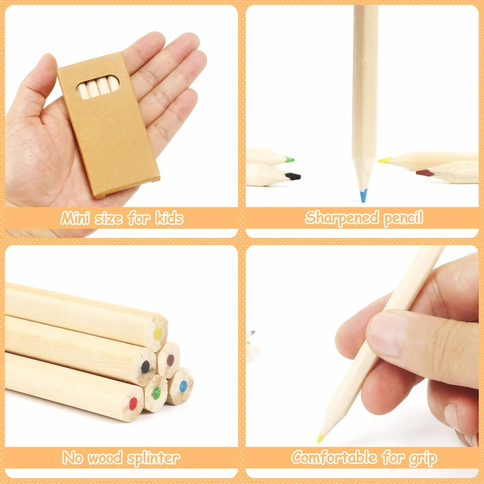 Gudotra 30 Boîtes Mini Crayons de Couleur 6 Couleurs 180 Crayons en Bois Cadeau Anniversaire Enfant