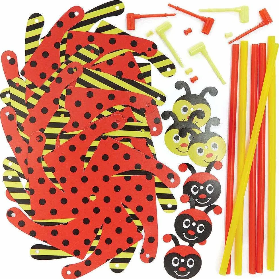 Baker Ross Moulin à Vent Coccinelle et Bourdon Lot de 6 Activités Manuelles Enfants FC785