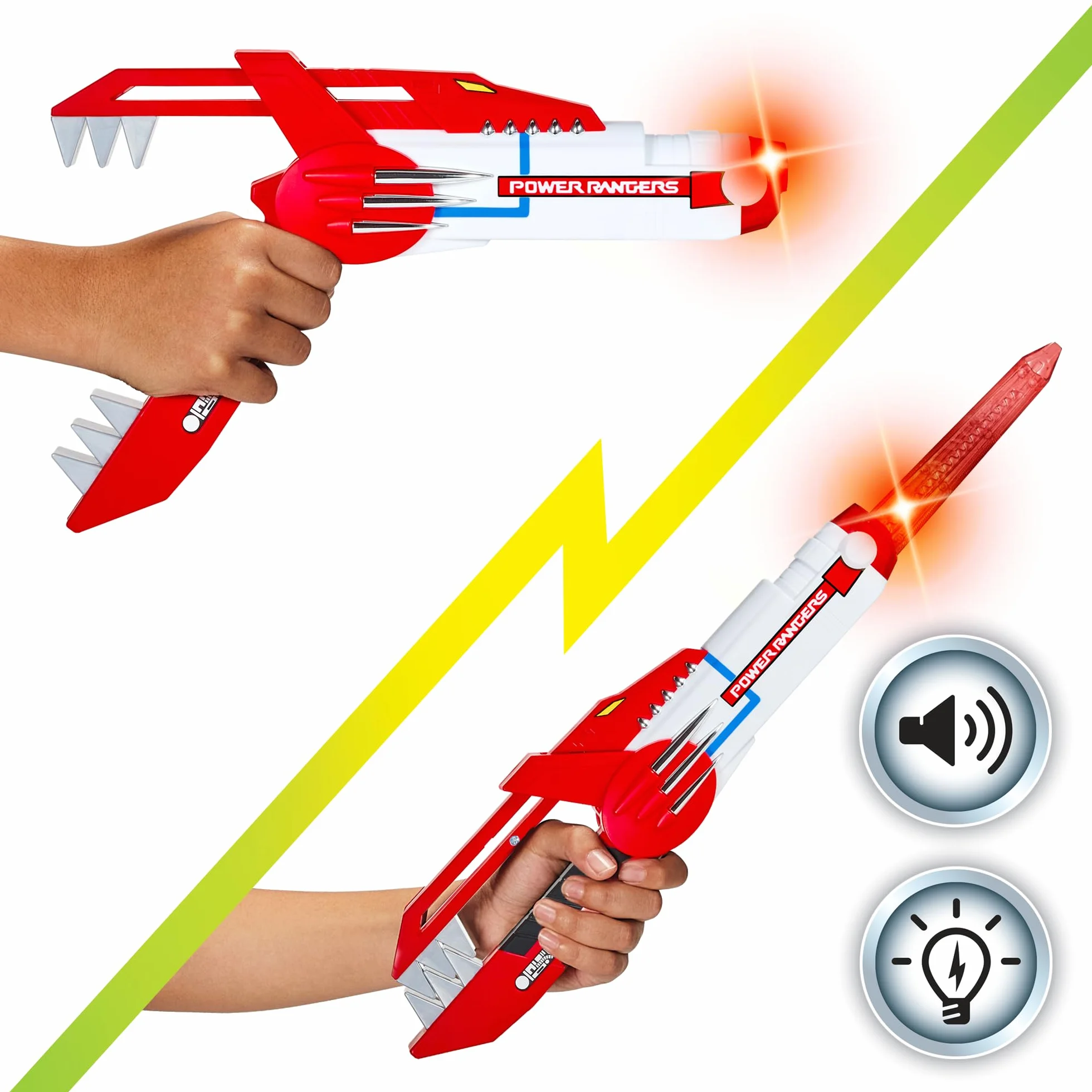 Power Rangers Pistolet Blaster 2-en-1 Sons et Lumières 4+ PWG11