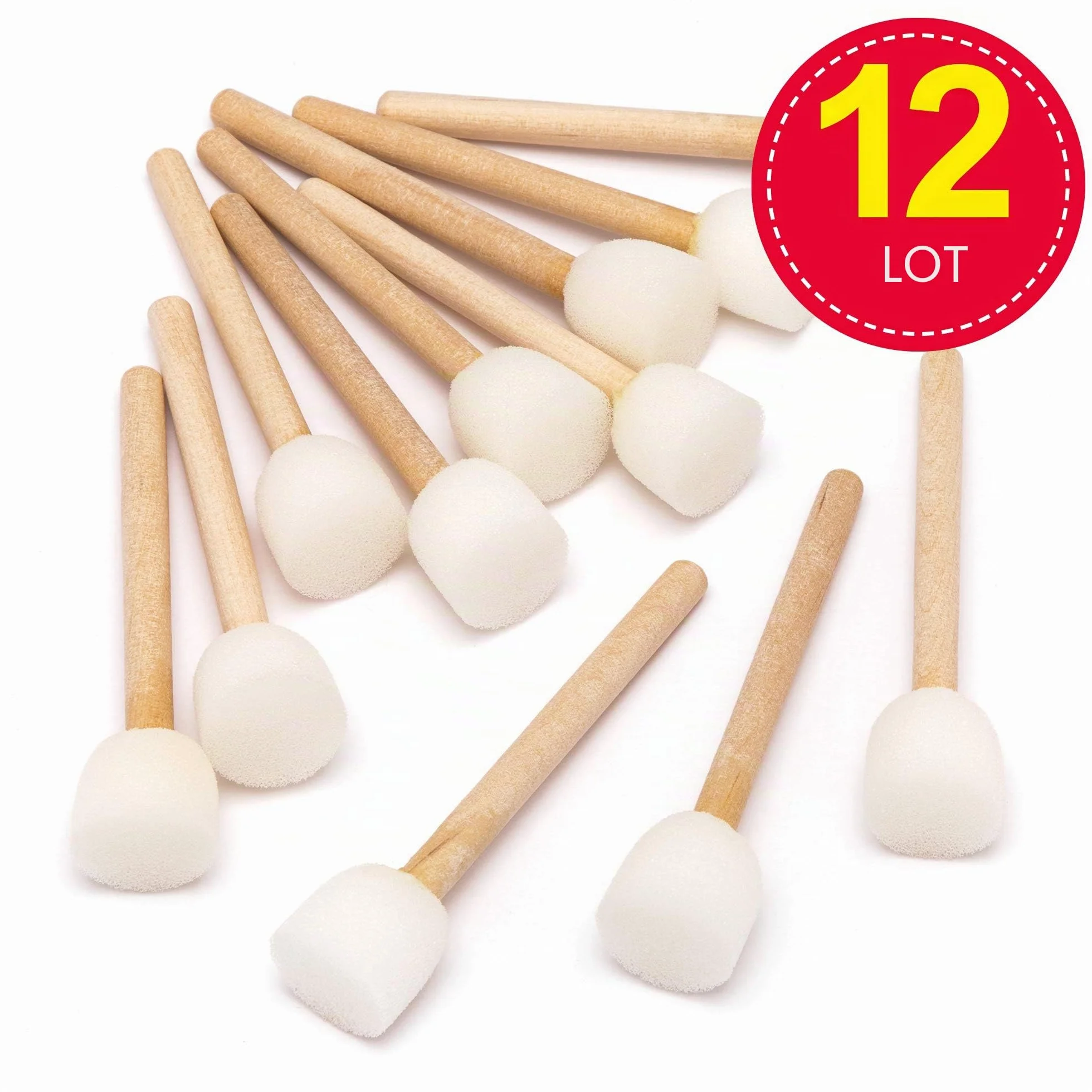 Baker Ross Mini-tampons éponges lot de 12 - Matériel créatif AW590 Coloris Assortis