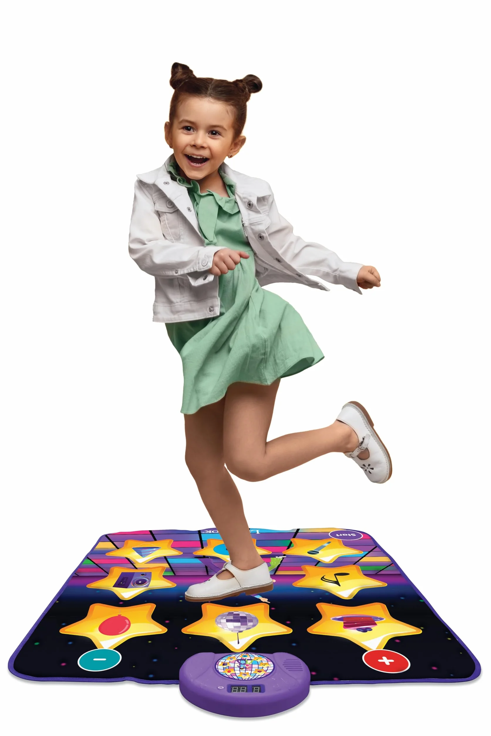 Lexibook DM10 Tapis de Danse électronique Touches Lumineuses Enceinte intégrée Violet Jaune