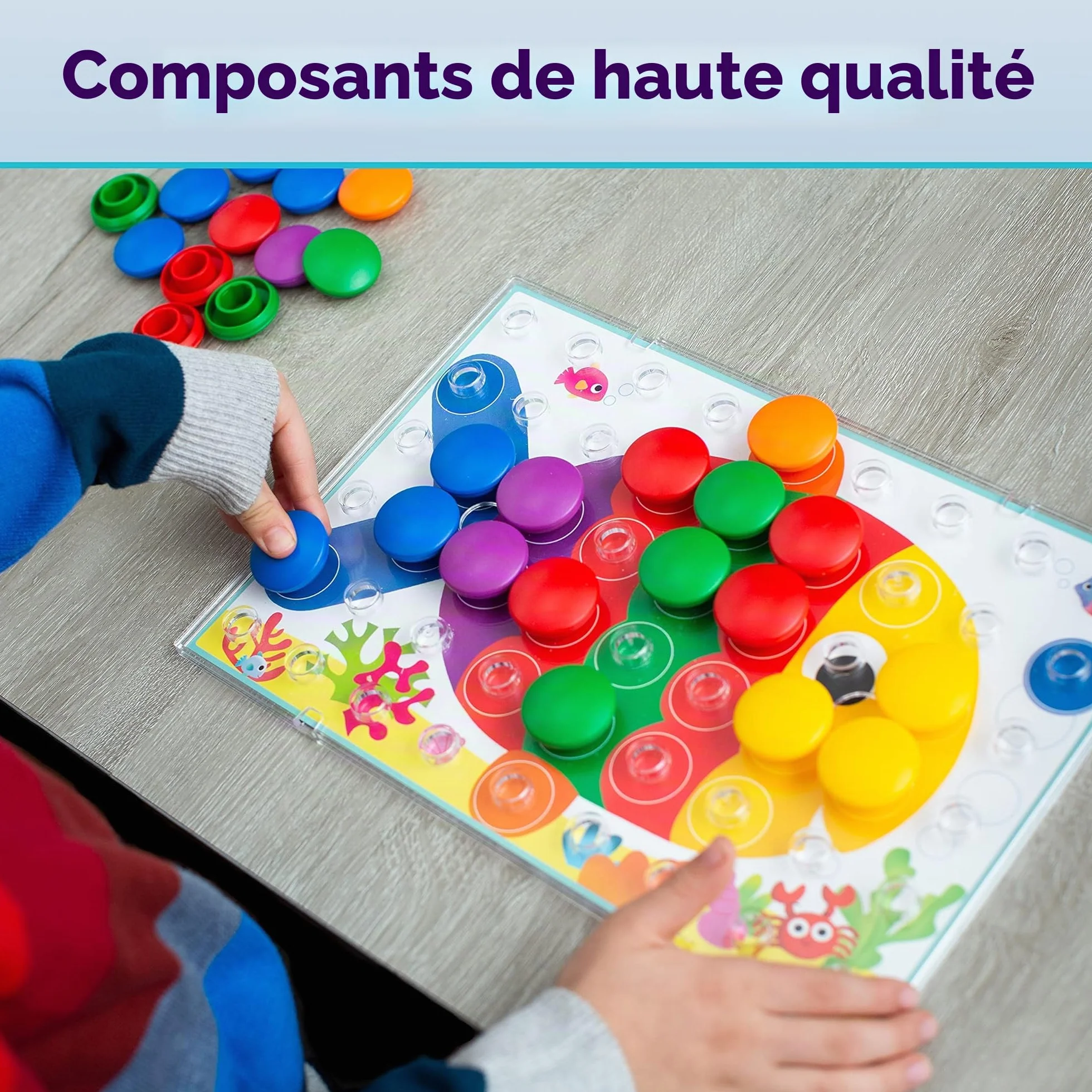 Ravensburger Colorino 20832 - Jeu pour Apprendre les Couleurs, Mosaïque Plug-in, Jouet dès 2 Ans