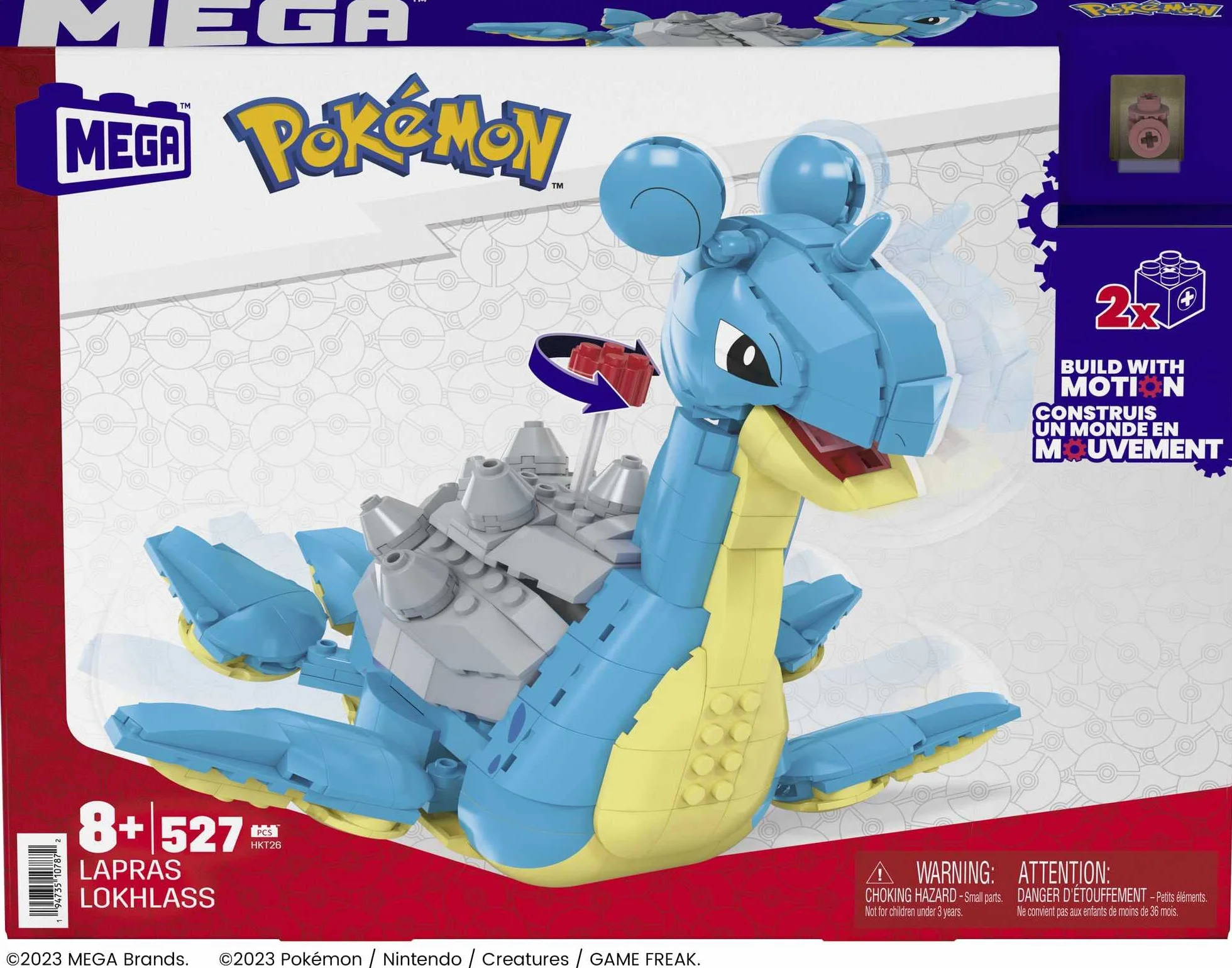 MEGA Pokémon Figurine Action Lokhlass 16 cm Jeu De Briques De Construction 527 Pièces HKT26