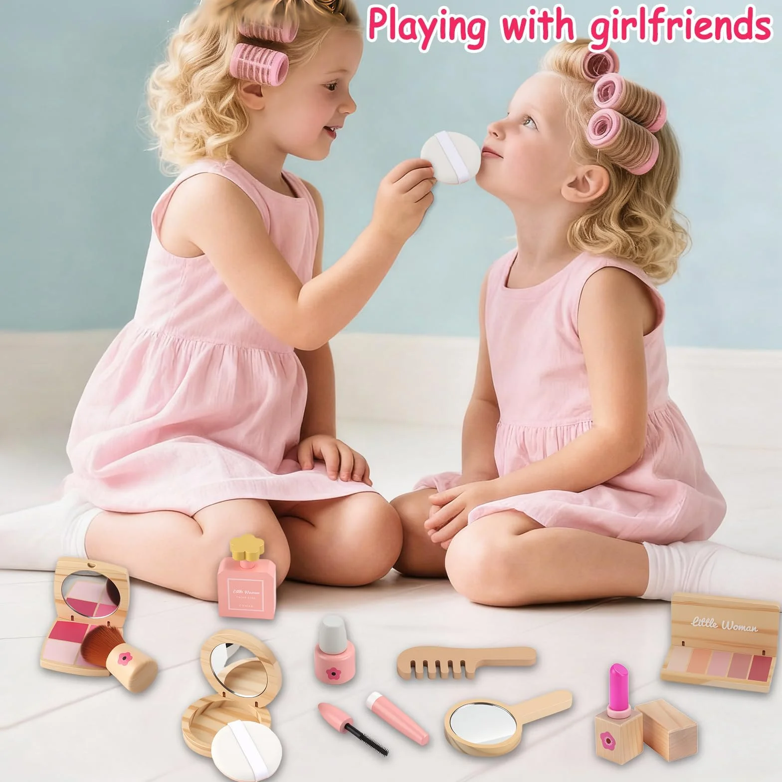 JOYBOY Faux Maquillage Enfant Fille en Bois, Coffret Jouet Maquillage pour Filles