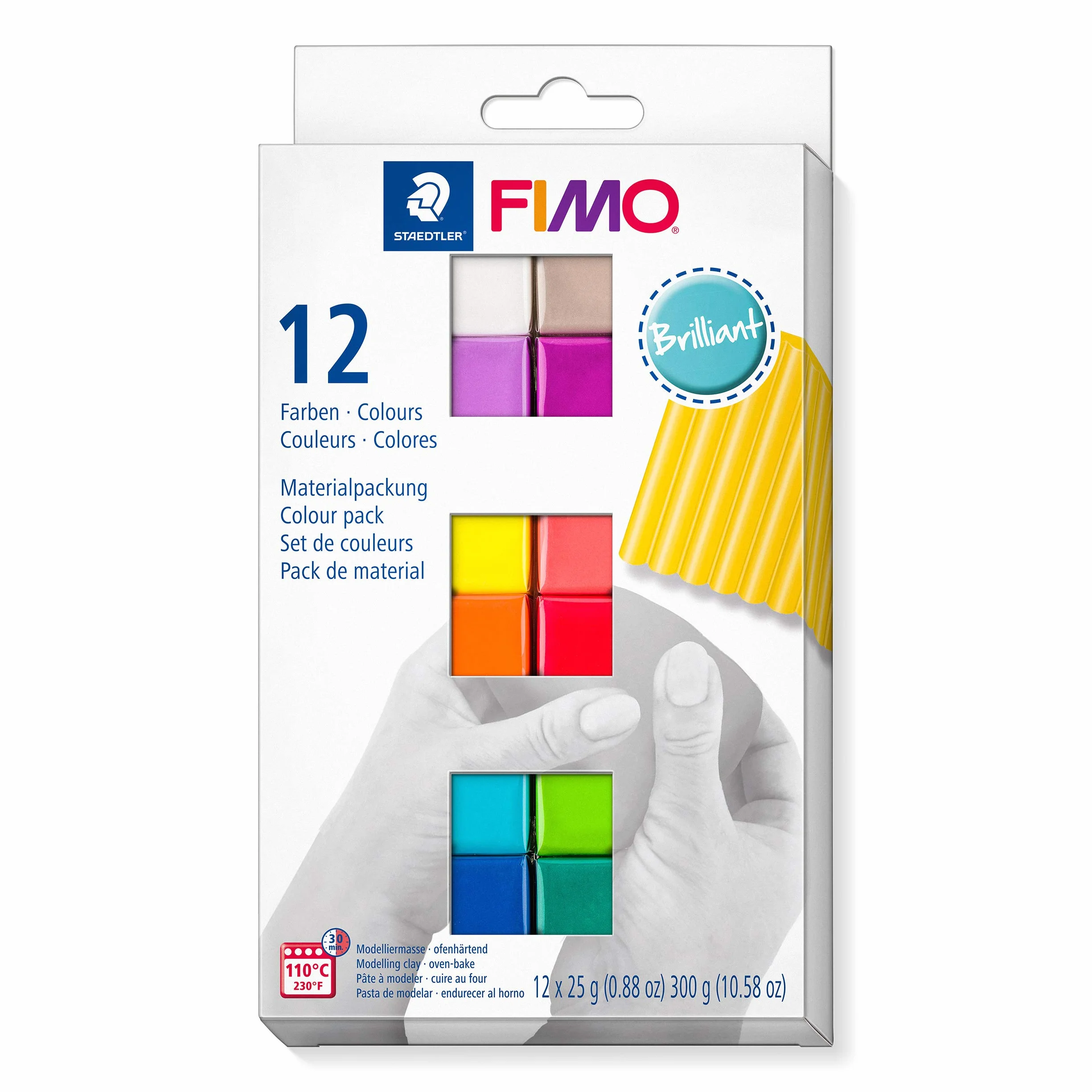 Staedtler FIMO Soft Assortiment 12 demi-pains pâte à modeler couleurs brillantes durcissant au four