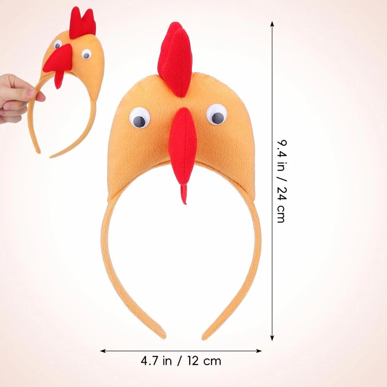 NUOBESTY Lot de 4 bandeaux oreilles d'animaux - Serre-tête poulet coq - Accessoire costume poussin Halloween