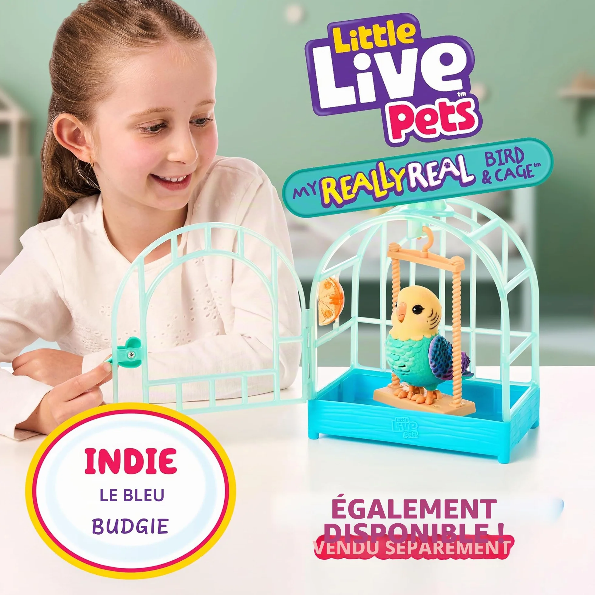 Little Live Pets My Really Real Rosie Jouet parlant pour oiseau et cage interactif à répétition vocale