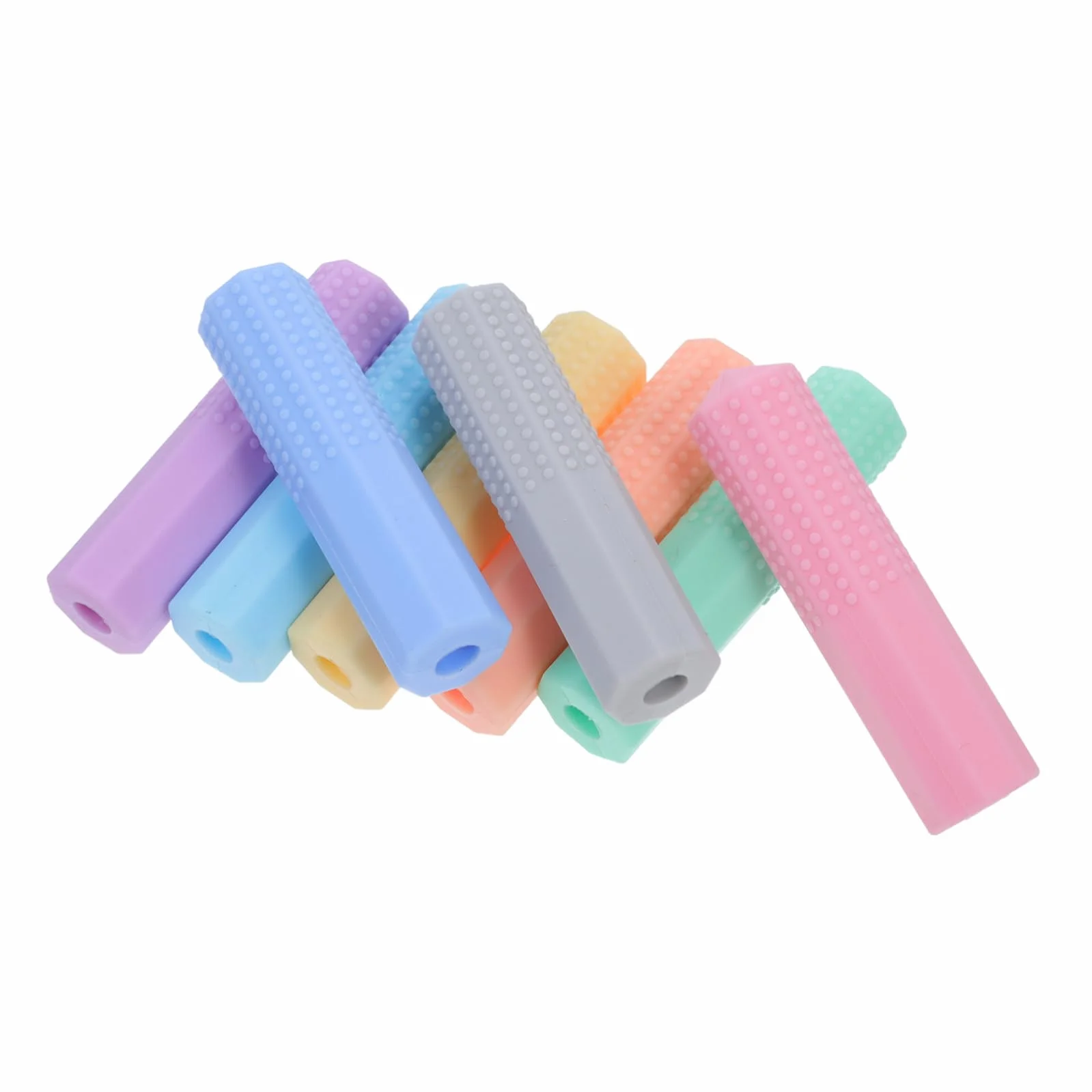 Embouts De Crayon à Mâcher En Silicone Lot De 8, Capuchons Sensoriels Pour Enfants Autisme Besoins Oraux, Sans Bpa Couleurs Macaron