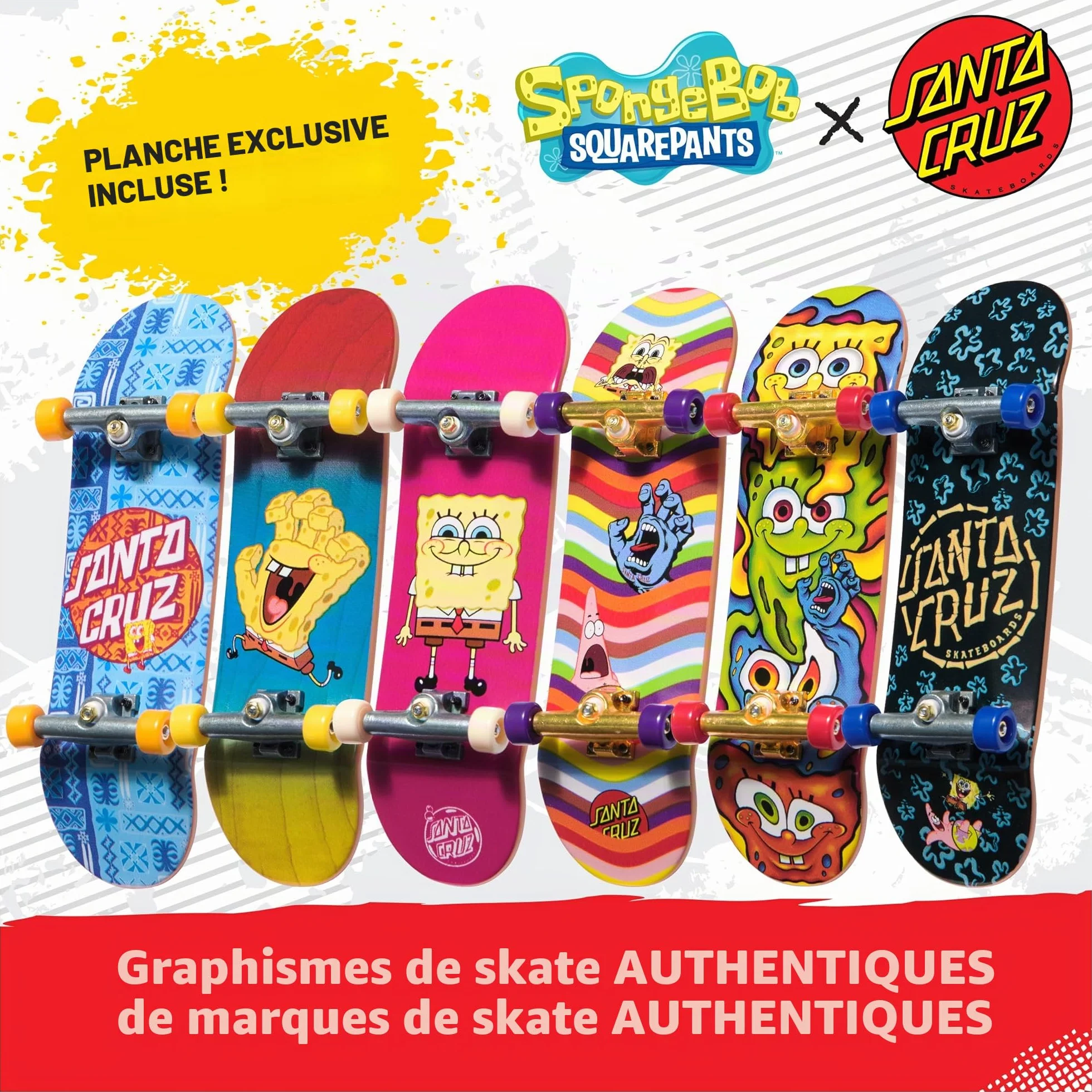 Tech Deck Spongebob Sk8shop Lot Mini Skateboards à Collectionner Personnalisables Jouets Enfants 6 Ans