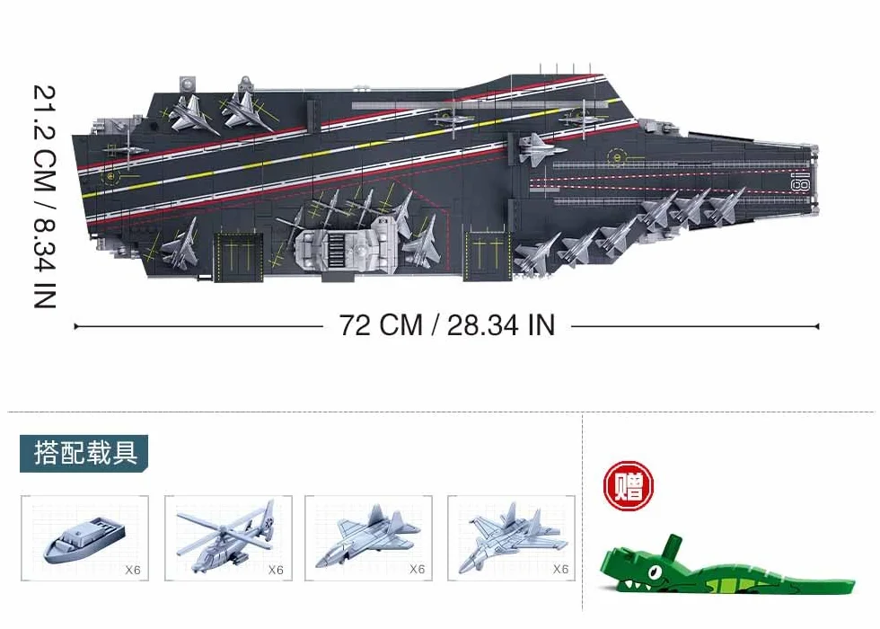 Sluban Fujian M38-B1188 Porte-avions échelle 1:450 1312 pièces