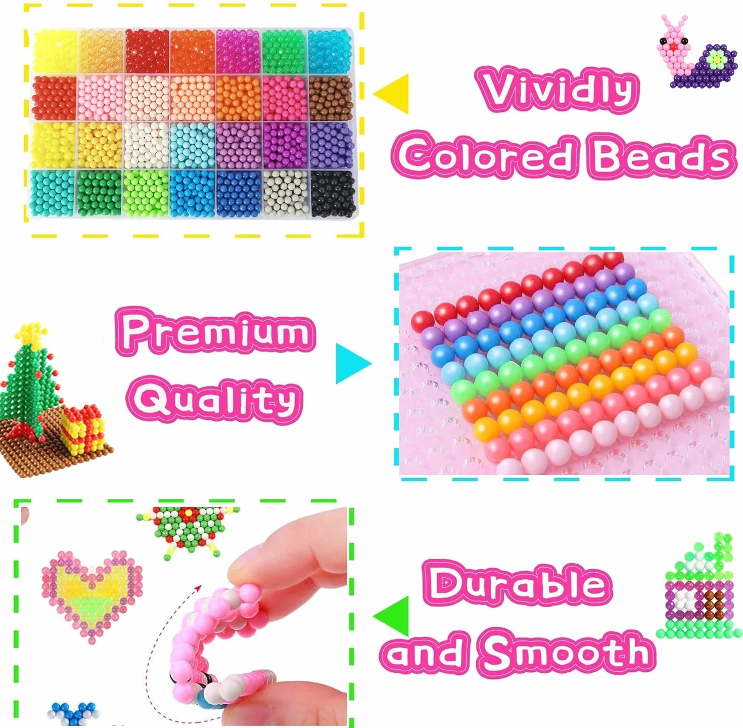 Vytung Set de Perles d'Eau Magique, 4000 Perles 28 Couleurs, Kit non Toxique pour Enfants DIY