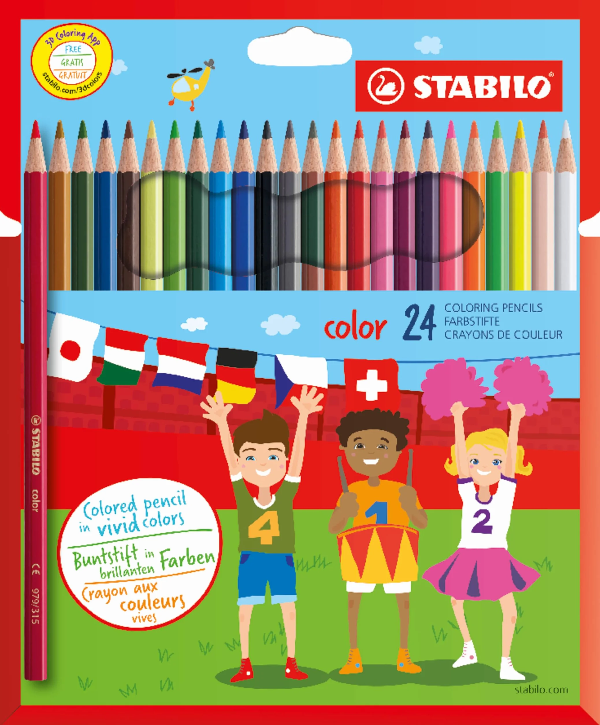 Stabilo Color Crayon 24 pièces emballage carton
