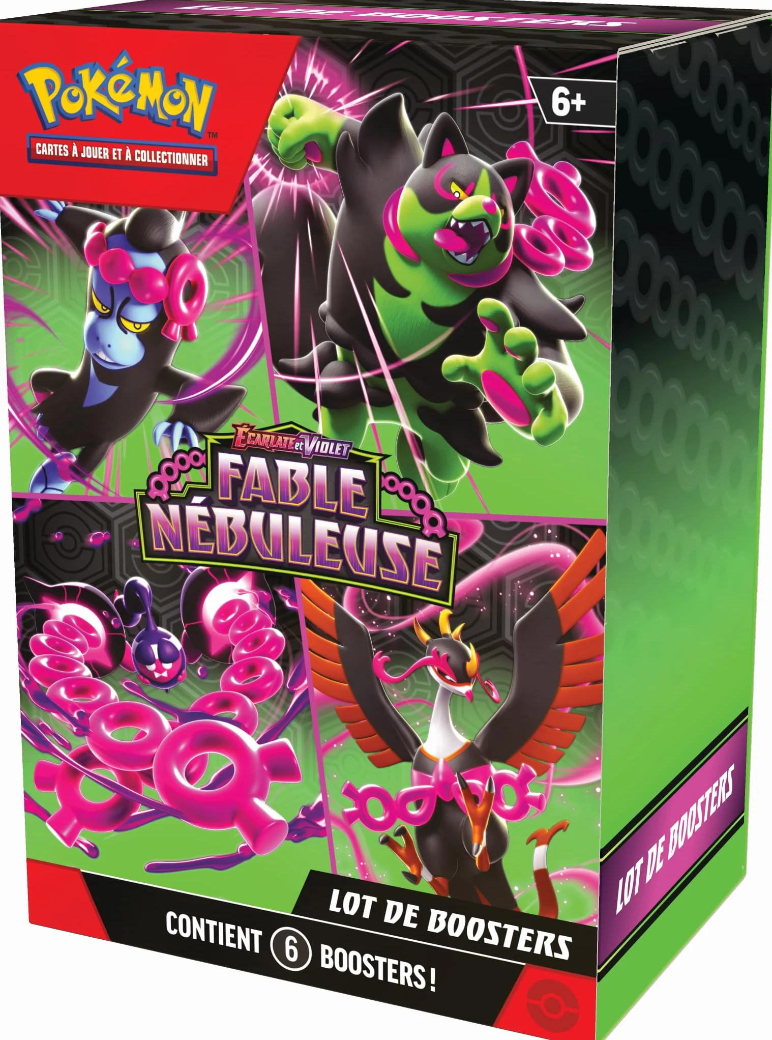 Pokémon: Lot de boosters Écarlate et Violet – Fable Nébuleuse du JCC Pokémon (6 boosters)