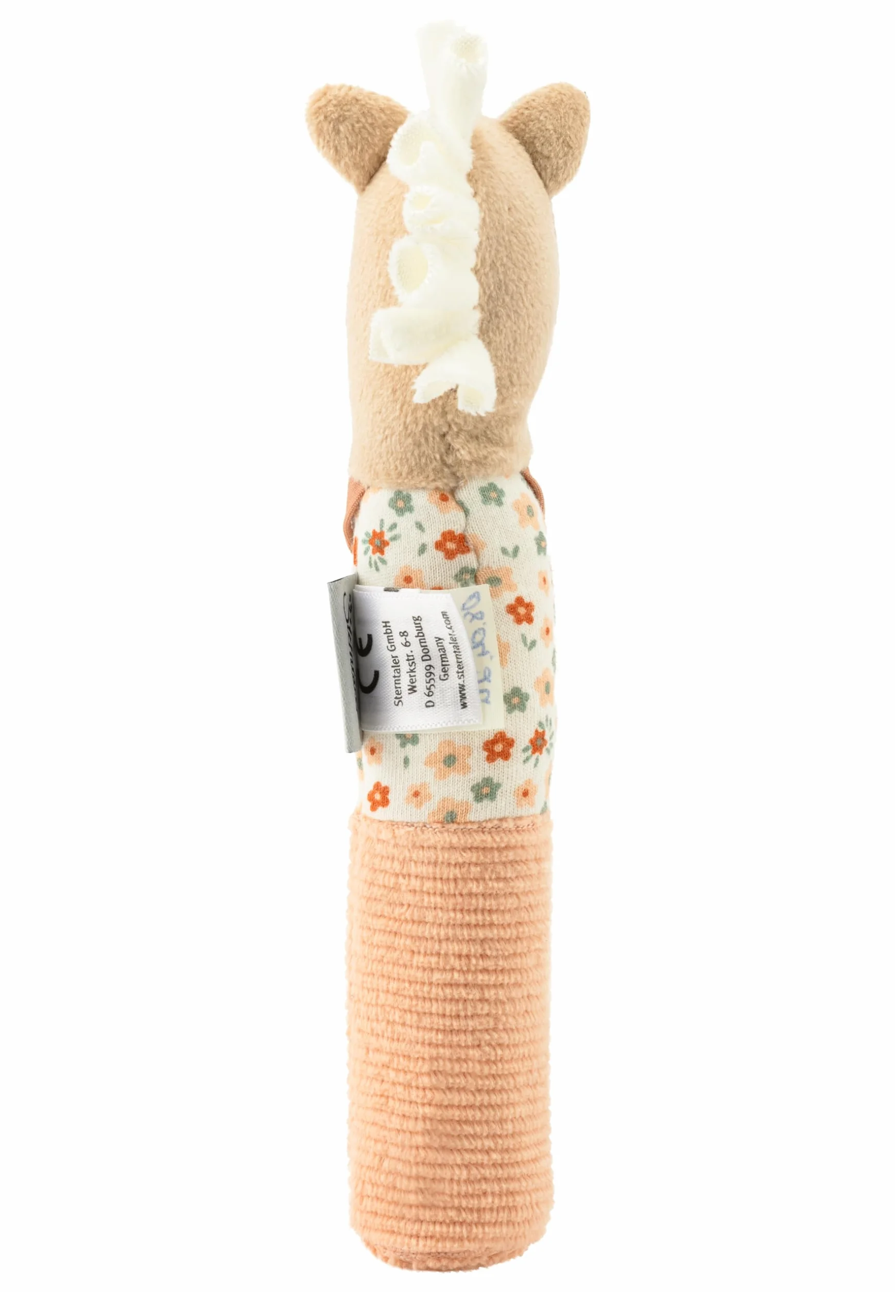 Sterntaler Cheval Sunny Jouet pour bébé en tissus doux avec motif floral beige clair