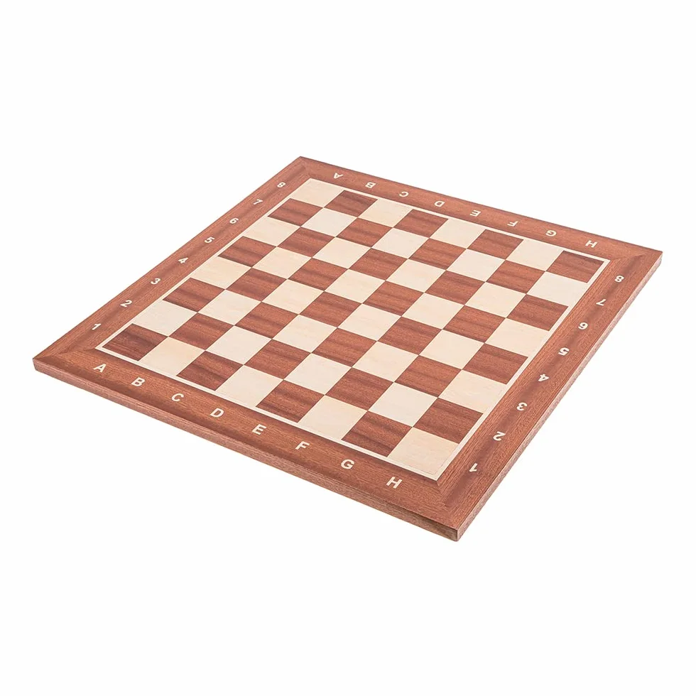 Square - Professionnel Set Tournoi Échecs No 6 Acajou + 2 x Extra Dames - Échiquier en Bois + Pièces d'échecs - Staunton 6