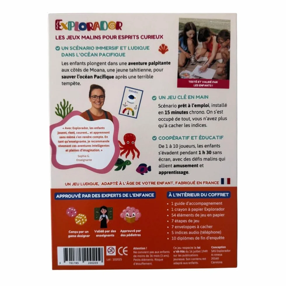 Les Aventuriers de l'Océan Kit Escape Game Enquête 9-11 Ans Jeu Éducatif Audio Physique 90 Min