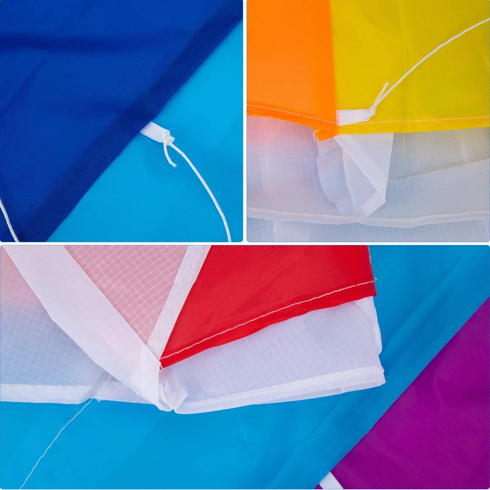Cerf-volant arc-en-ciel 1,4 m avec corde 30 m pour enfants adultes acrobatie extérieur