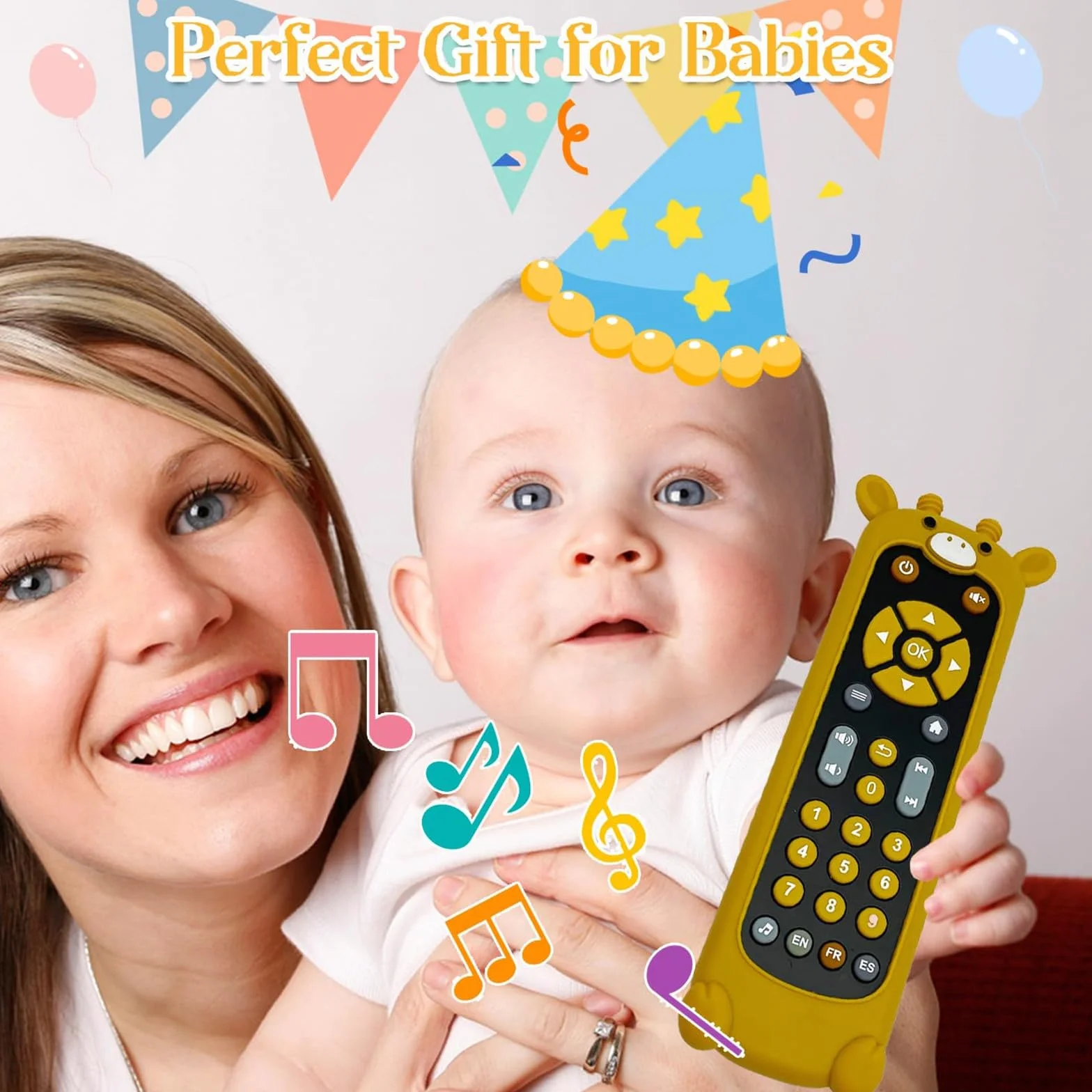 Jouet Télécommande TV Enfant 1 an, 3 Langues Jeux Éducatif Cadeau Fille, Jouets Musicaux Apprentissage Précoce Einstein Girafe Noire
