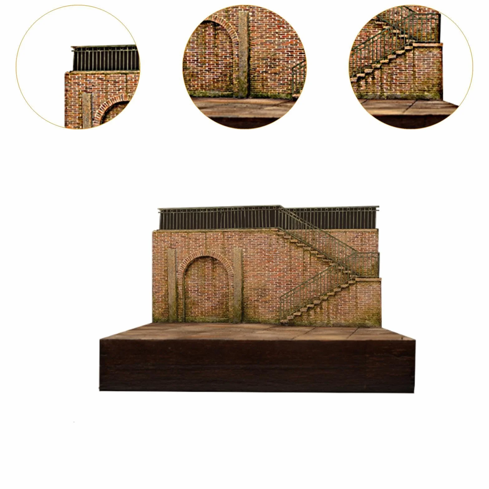 MagiDeal 1/35 Kit de Modèle de Construction d'Usine en Bois et Mousse, Diorama d'Architecture