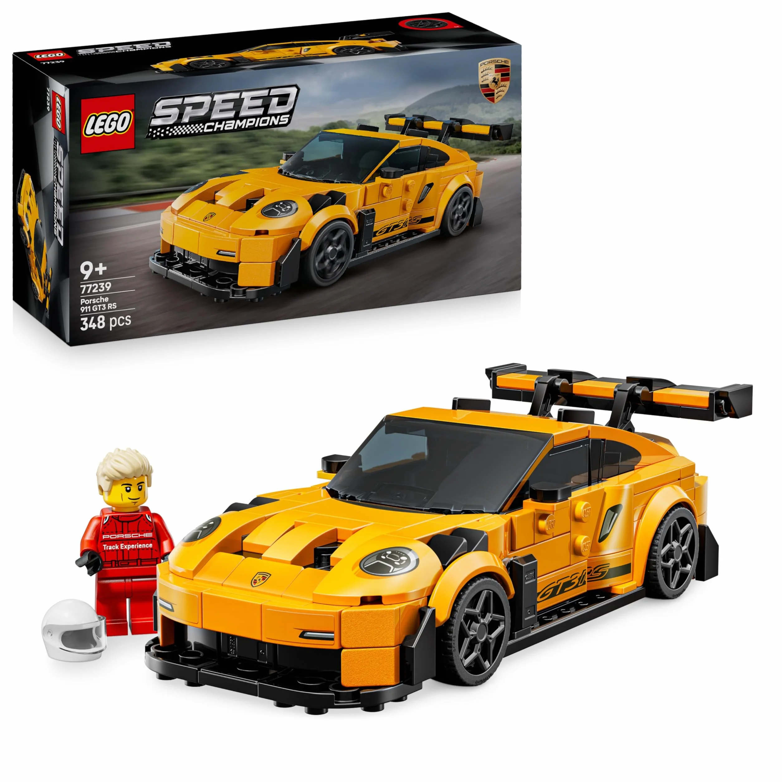 LEGO Speed Champions Porsche 911 GT3 RS Voiture Maquette à Construire Minifigurine Pilote 77239