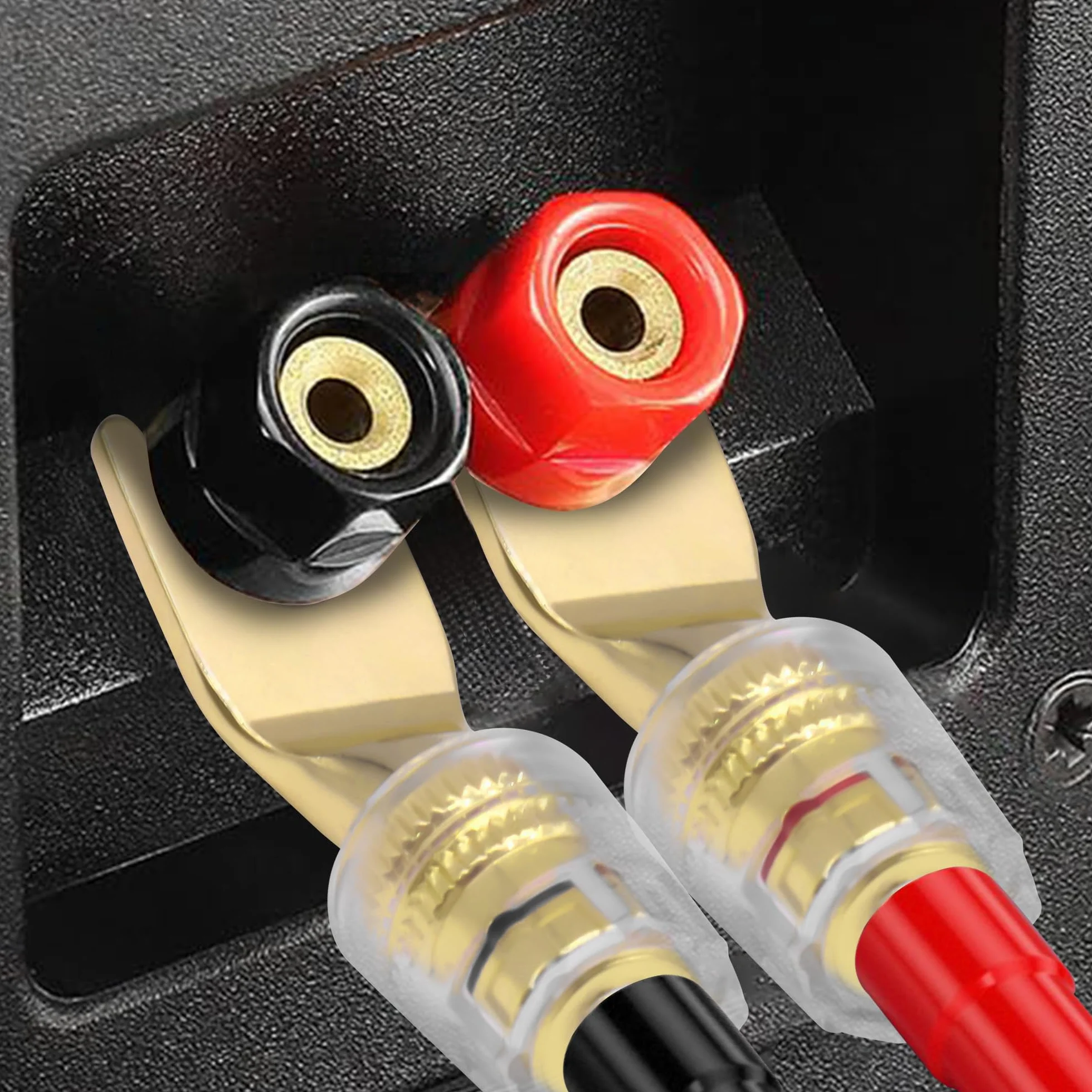 Y-Flachstecker 4 mm Câble Banane Noir Rouge U-Gabel Y-Spaten Haut-parleur Doré Enceinte Panneau Mural Banane Système