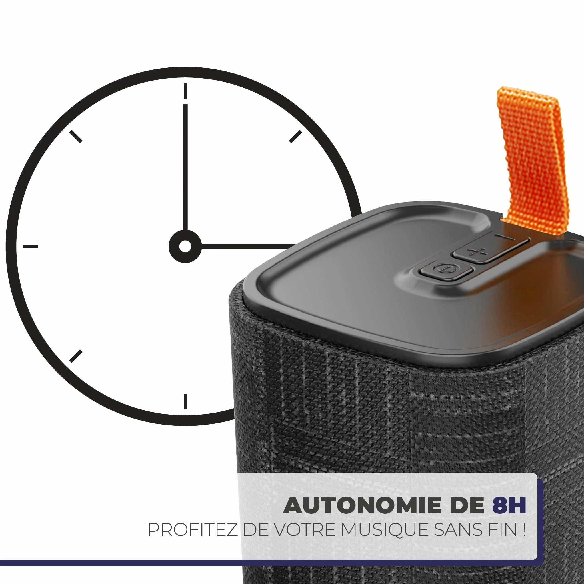 APM Enceinte Bluetooth Portable IPX4 8 Heures Autonomie Noire